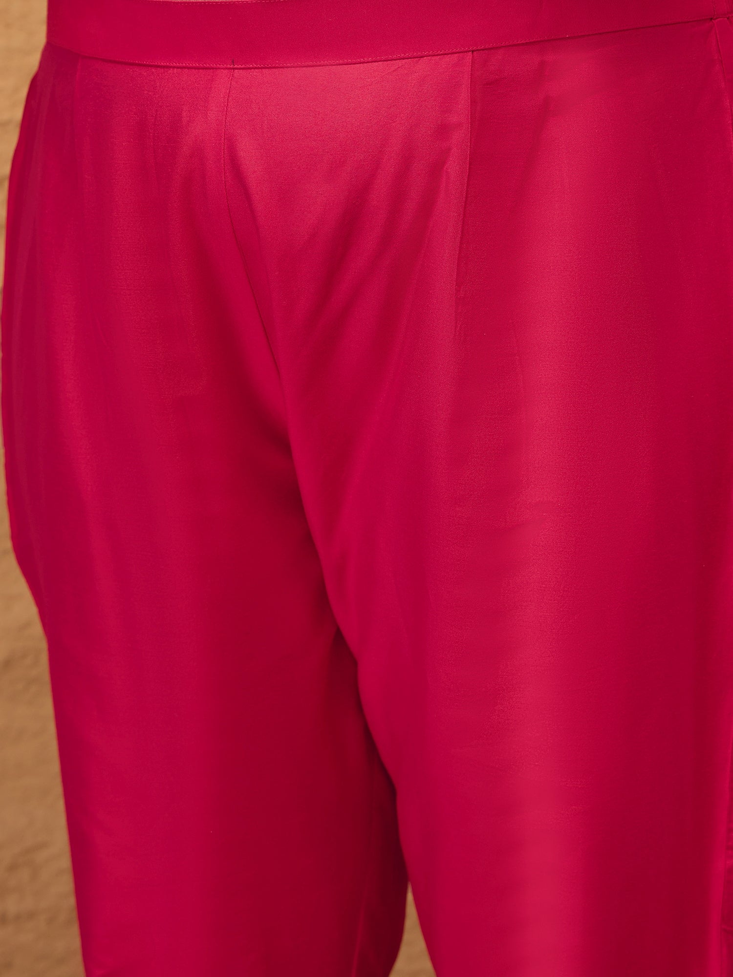 Ethnic Motifs Embroidered Straight Kurta with Trousers & Dupatta - ID