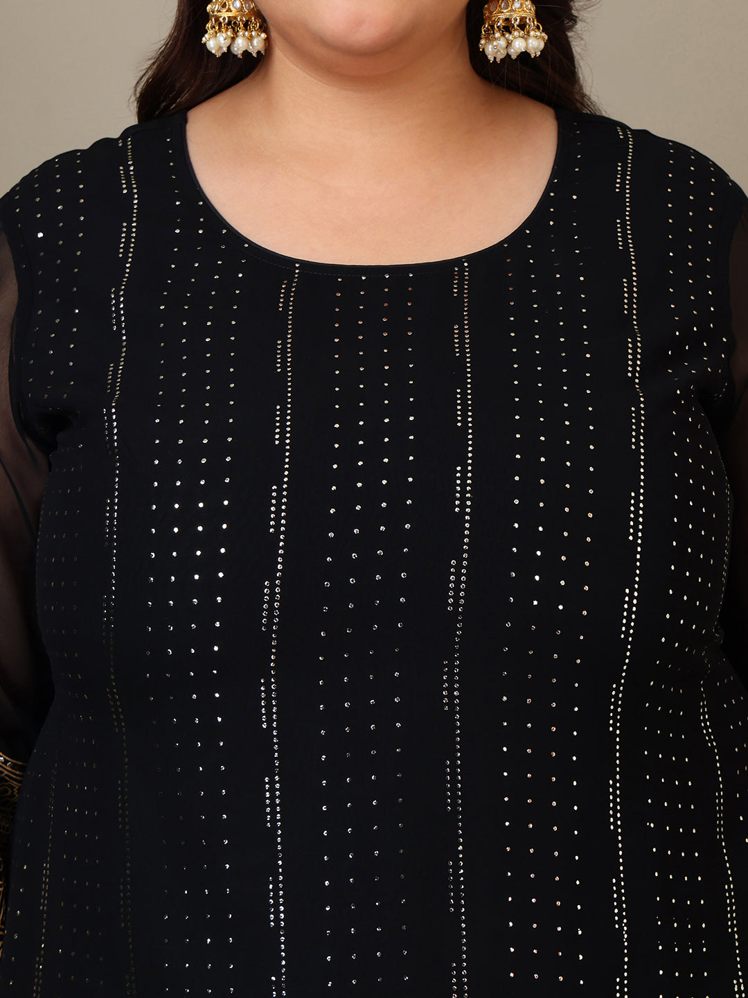 Women Plus Size Ethnic Motifs Printed Kurta with Palazzo & Dupatta - ID