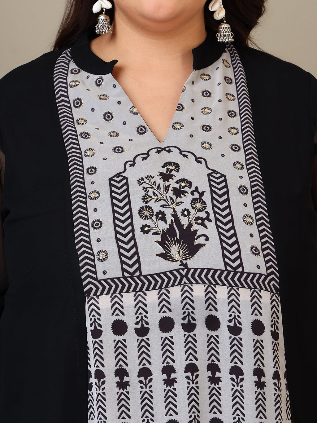 Women Plus Size Ethnic Motifs Printed Kurta with Palazzo & Dupatta - ID