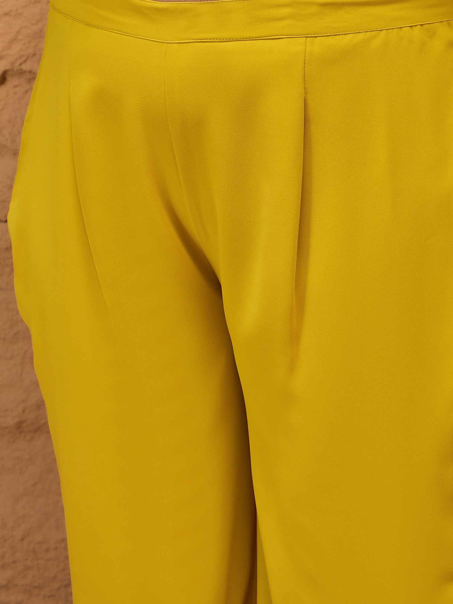 Ethnic Motifs Embroidered Georgette Kurta with Palazzos & Dupatta - ID