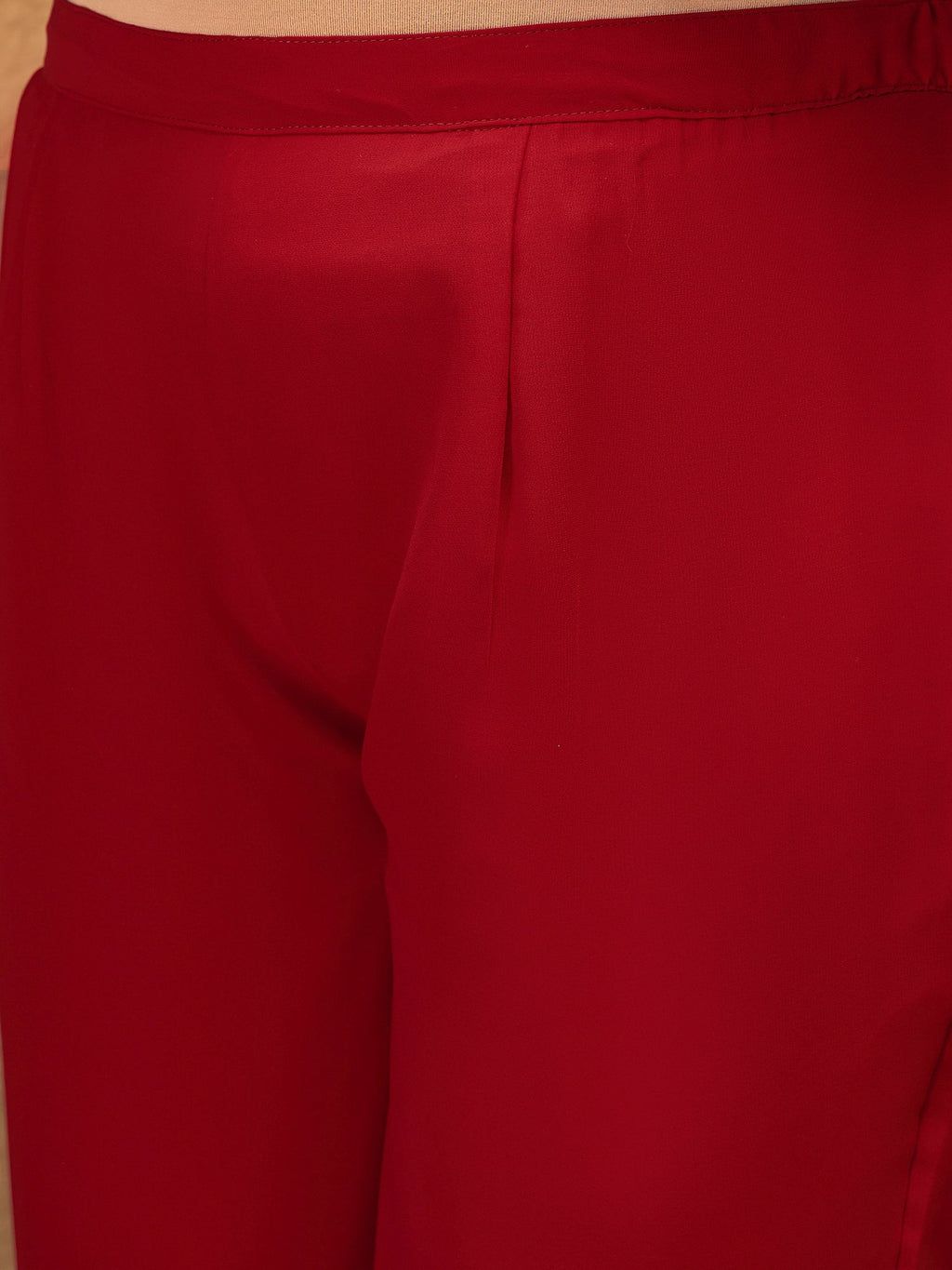 Ethnic Motifs Embroidered Sequinned Georgette Kurta with Trousers & Dupatta - ID