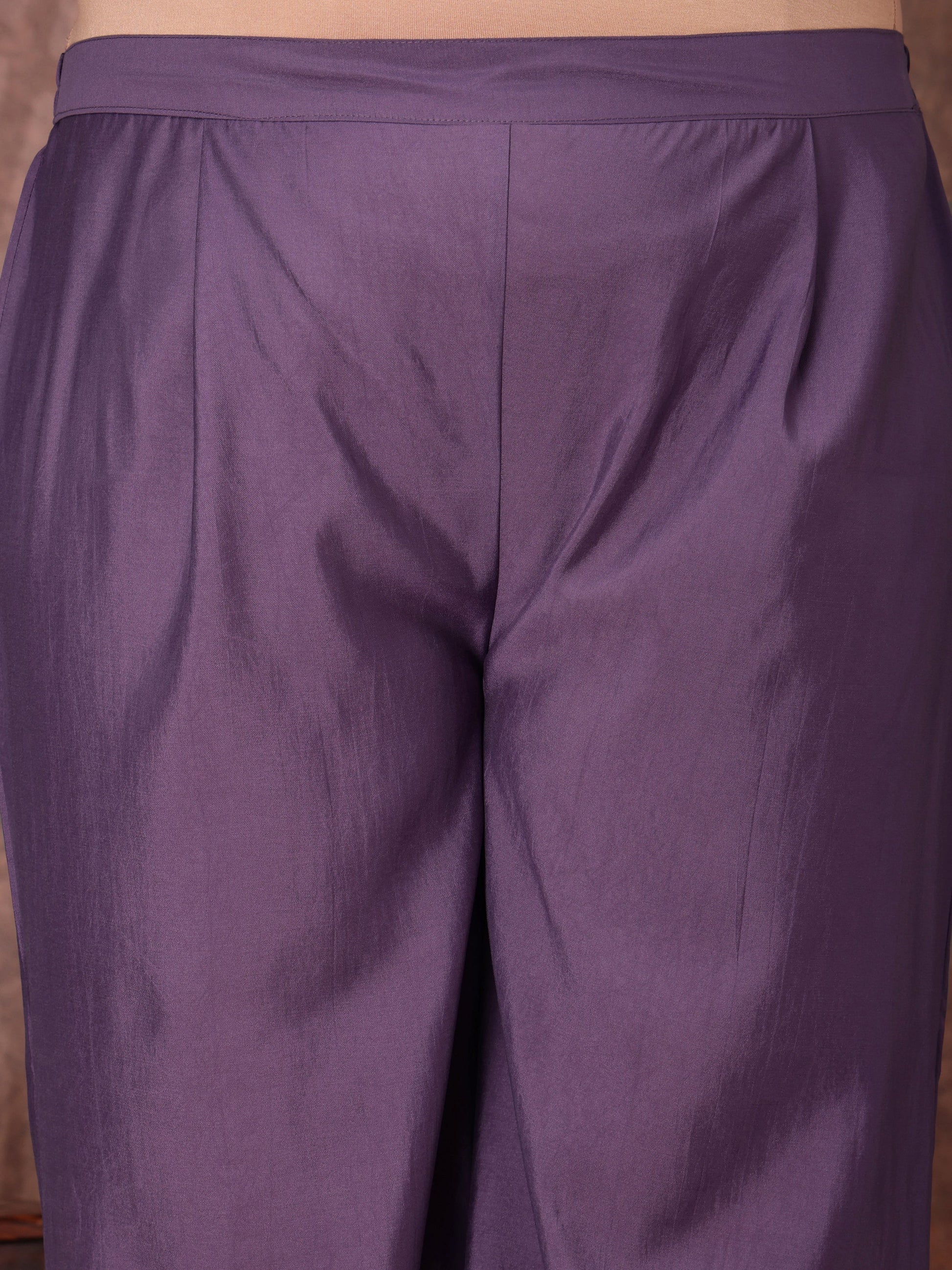 Floral Yoke Design Thread Work Anarkali Kurta With Palazzos & With Dupatta - ID