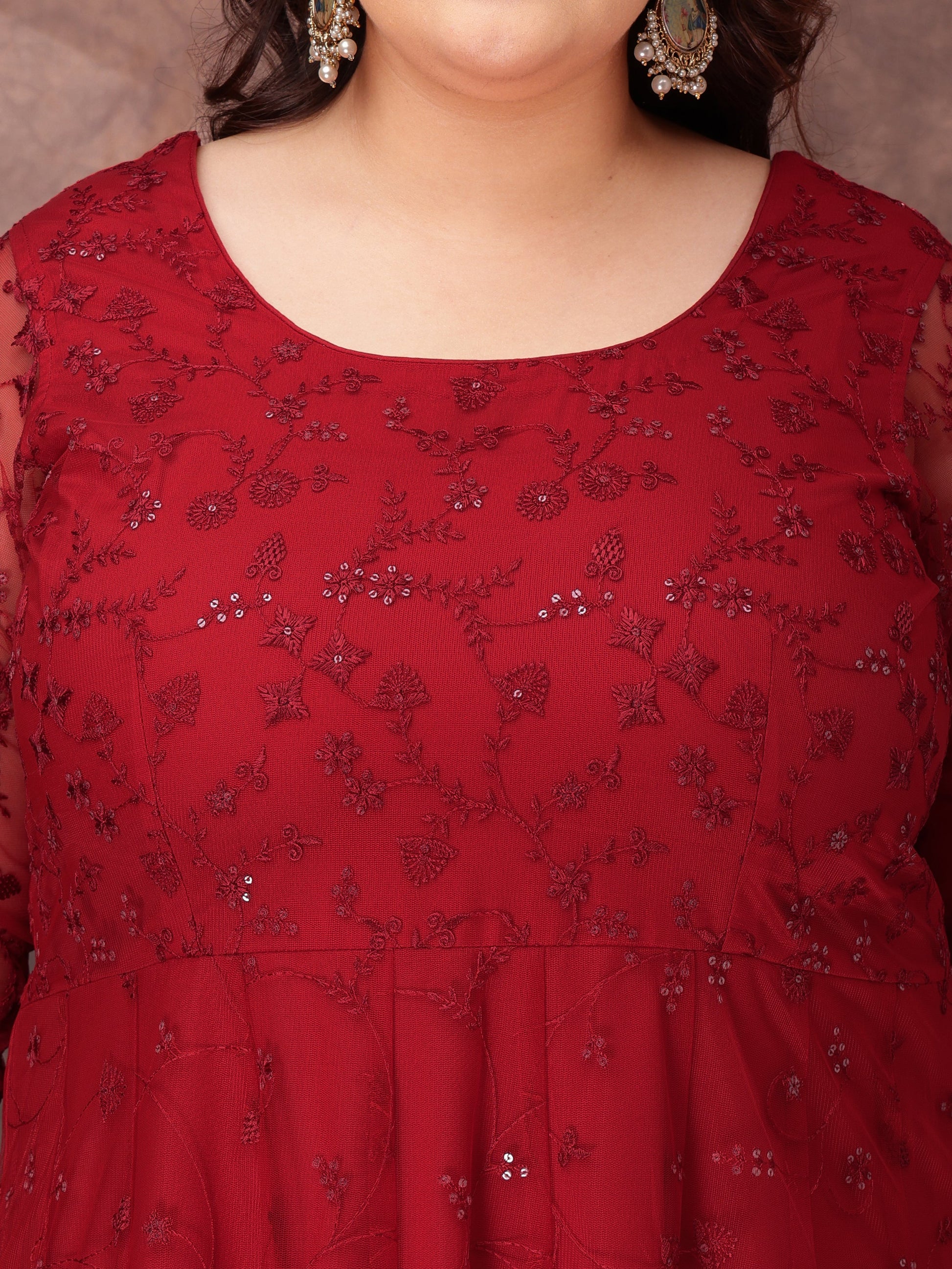 Women Floral Embroidered Thread Work Kurta with Palazzos & Dupatta - ID