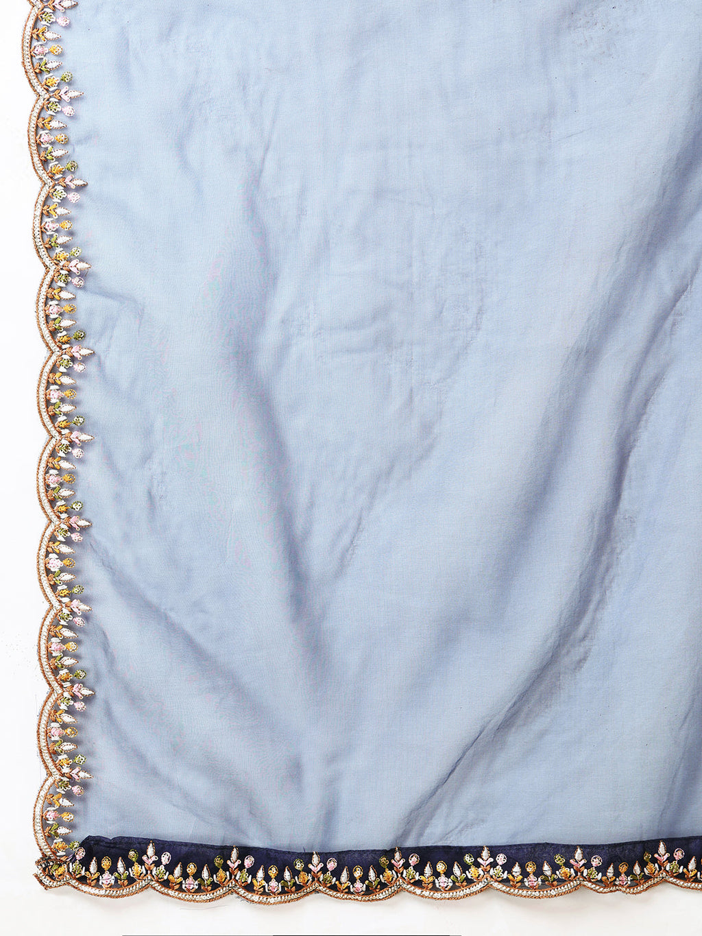 Ethnic Motifs Thread Work Straight Kurta With Palazzos & Dupatta - ID