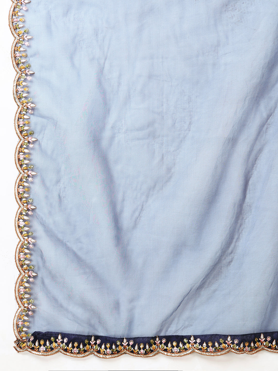 Ethnic Motifs Thread Work Straight Kurta With Palazzos & Dupatta - ID