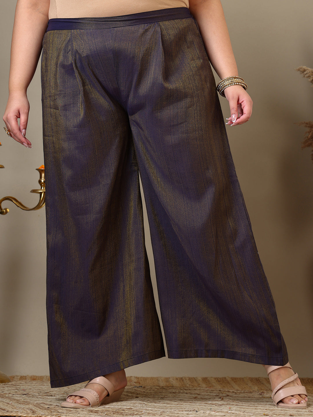 Ethnic Motifs Thread Work Straight Kurta With Palazzos & Dupatta - ID