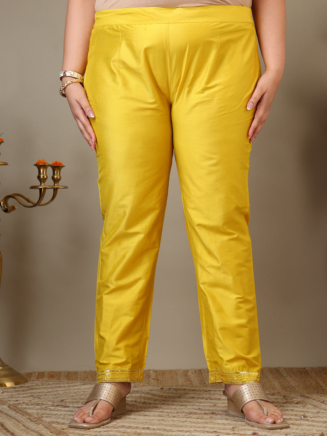 Women Floral Embroidered Regular Sequinned Kurta with Trousers & Dupatta - ID