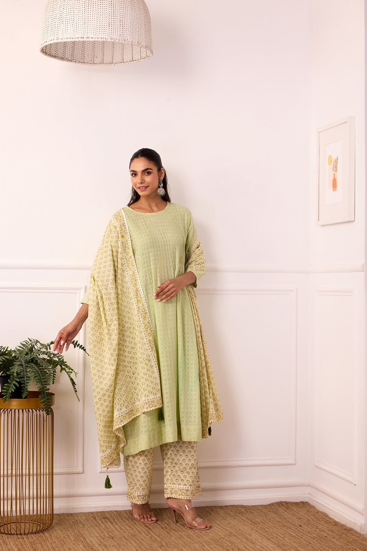 Ambarsariya Green A-Line Suit Set of 3-FL