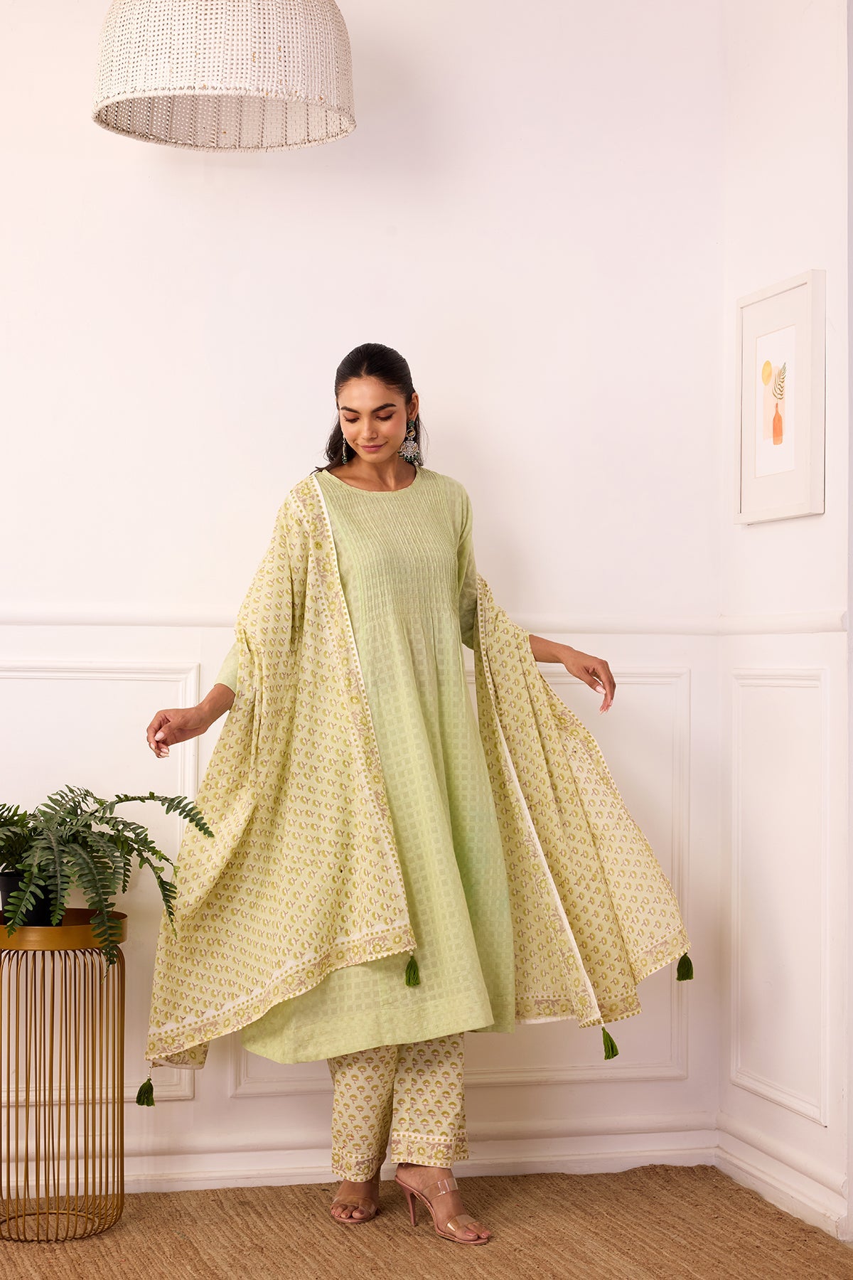 Ambarsariya Green A-Line Suit Set of 3-FL