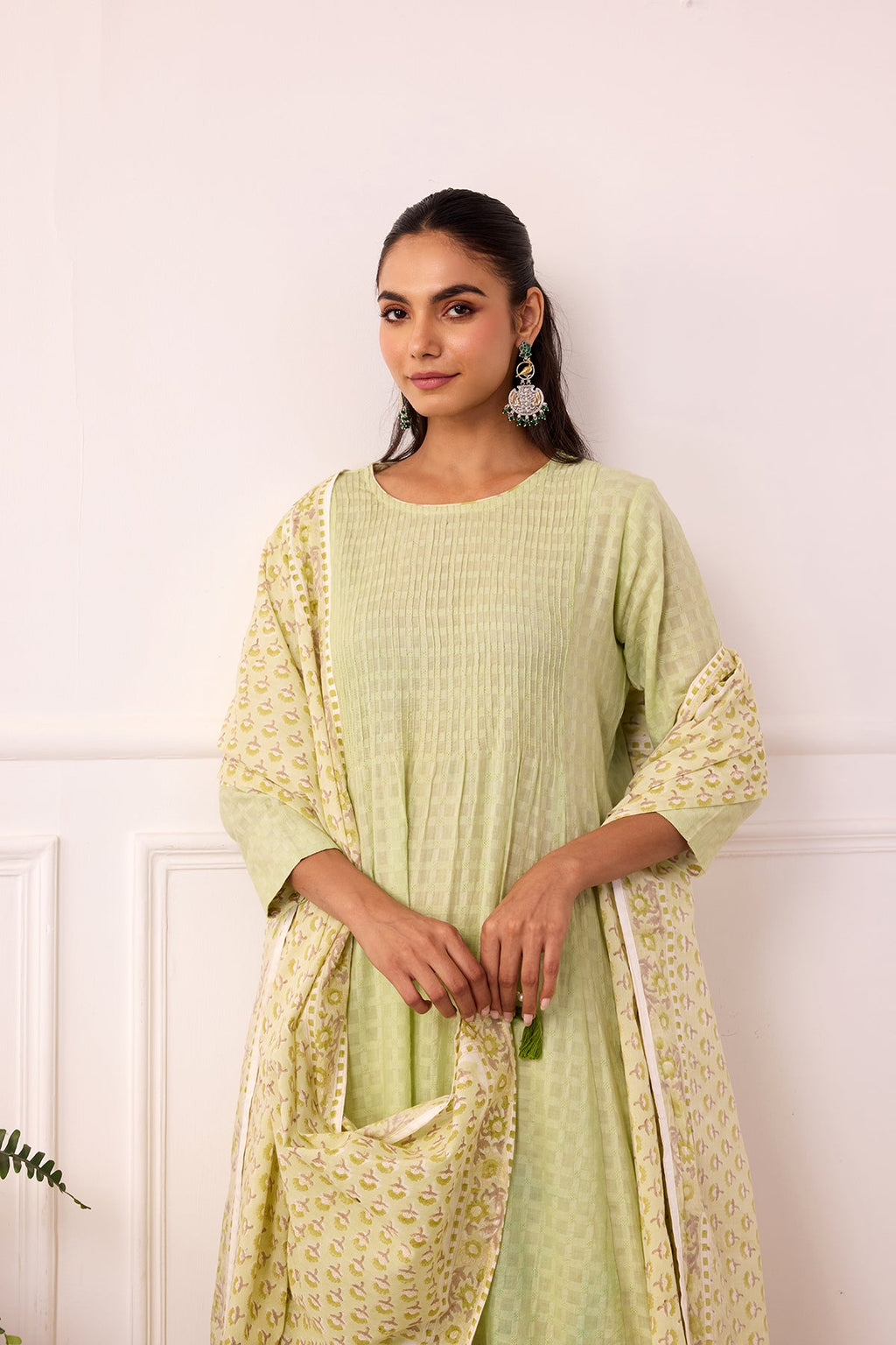 Ambarsariya Green A-Line Suit Set of 3-FL