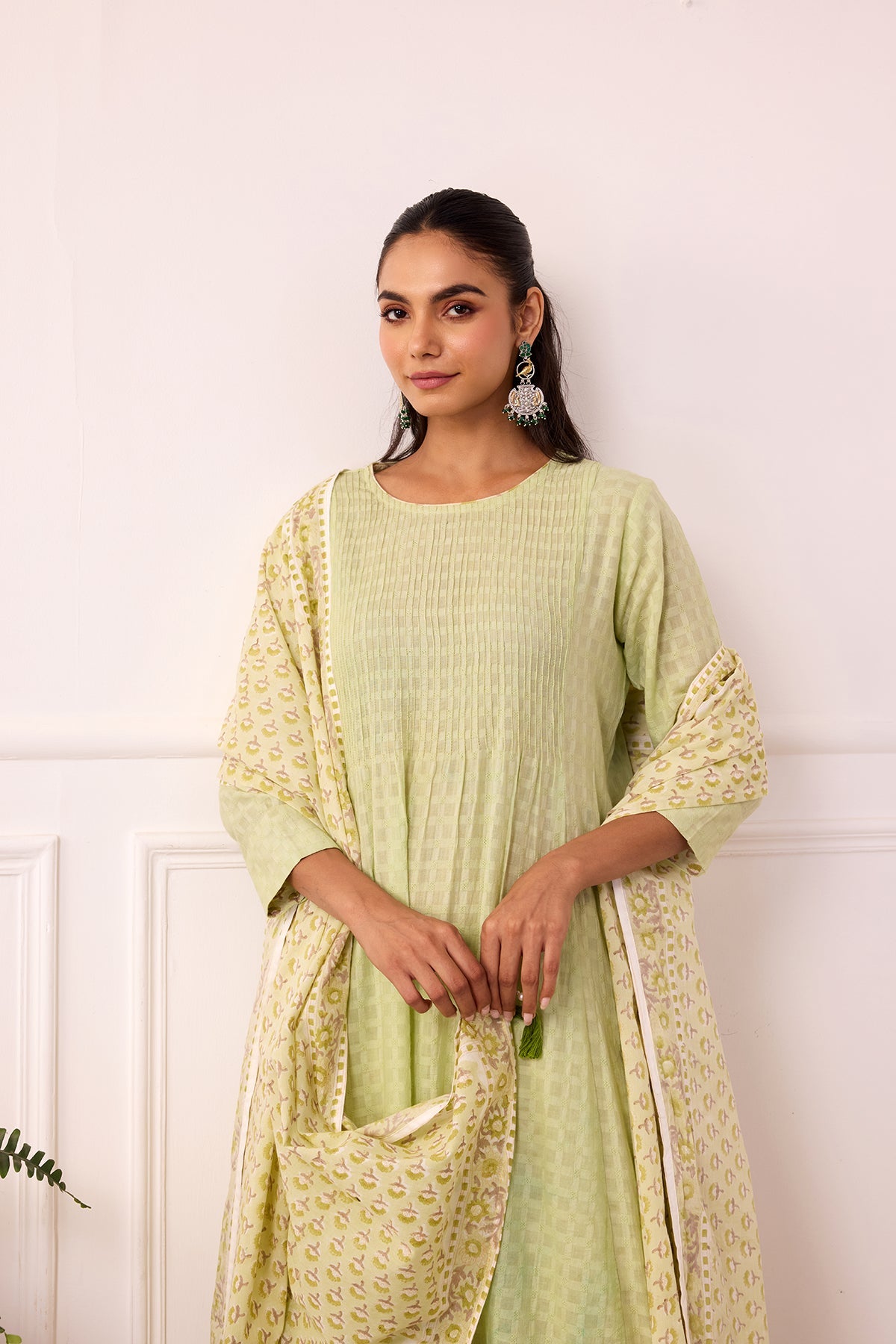 Ambarsariya Green A-Line Suit Set of 3-FL
