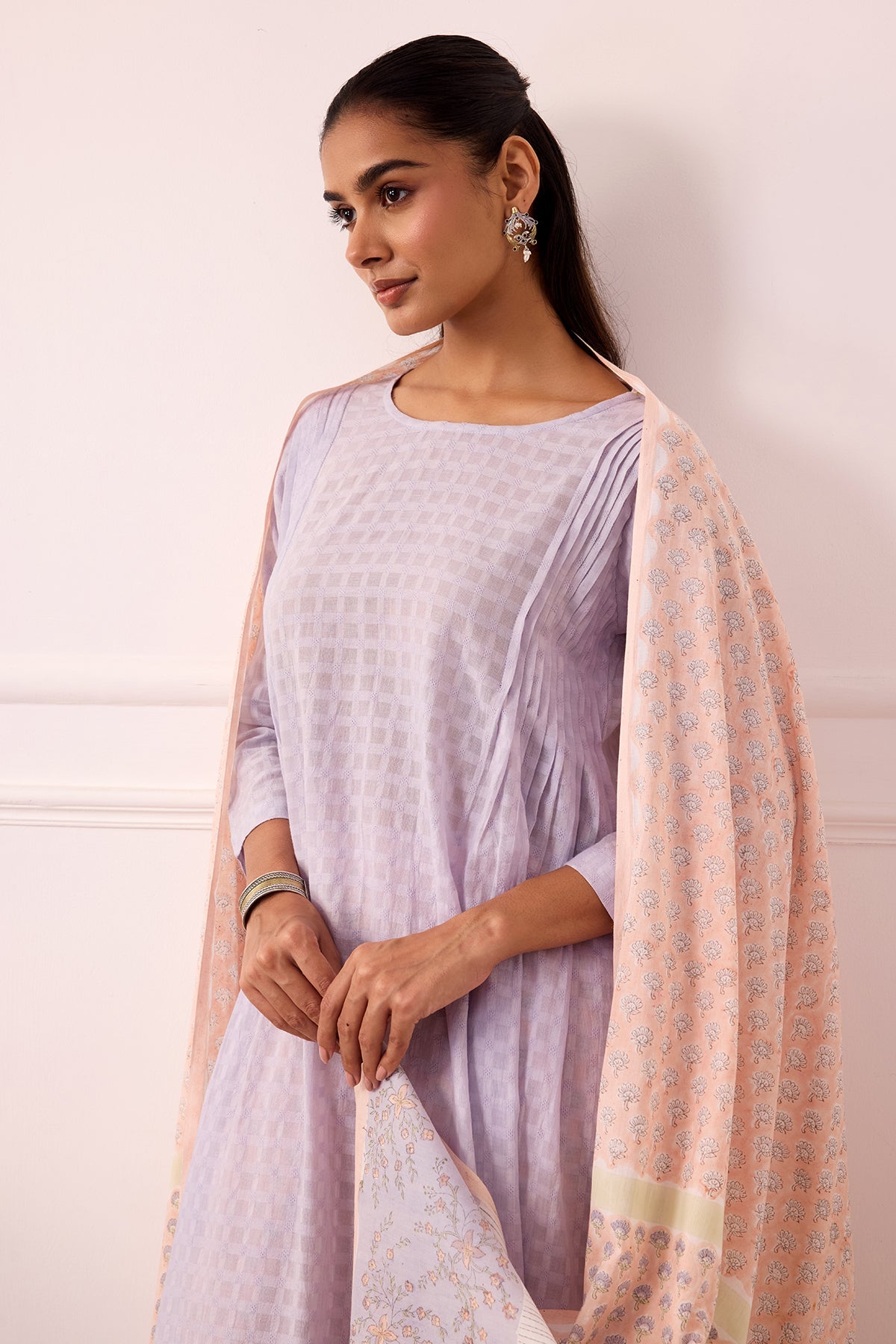 Ambarsariya Lilac A-Line Suit Set of 3-FL