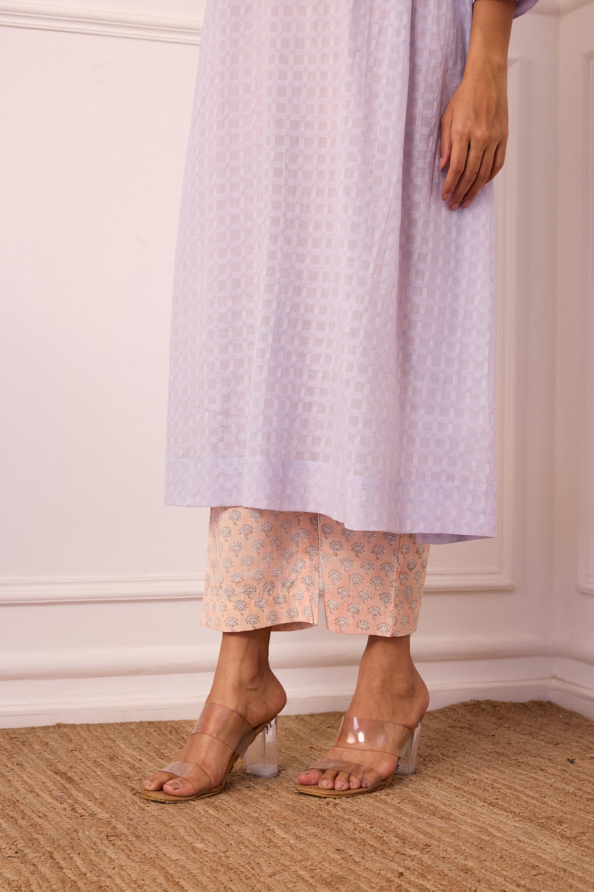 Ambarsariya Lilac A-Line Suit Set of 3-FL