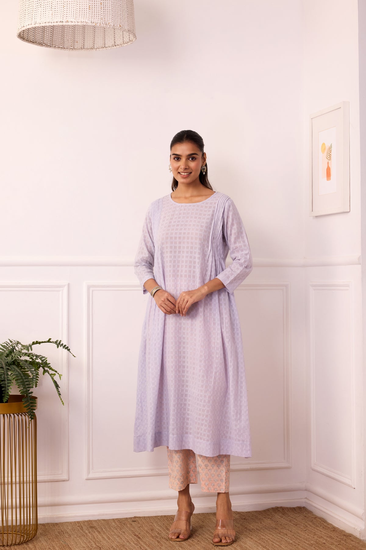 Ambarsariya Lilac A-Line Suit Set of 3-FL