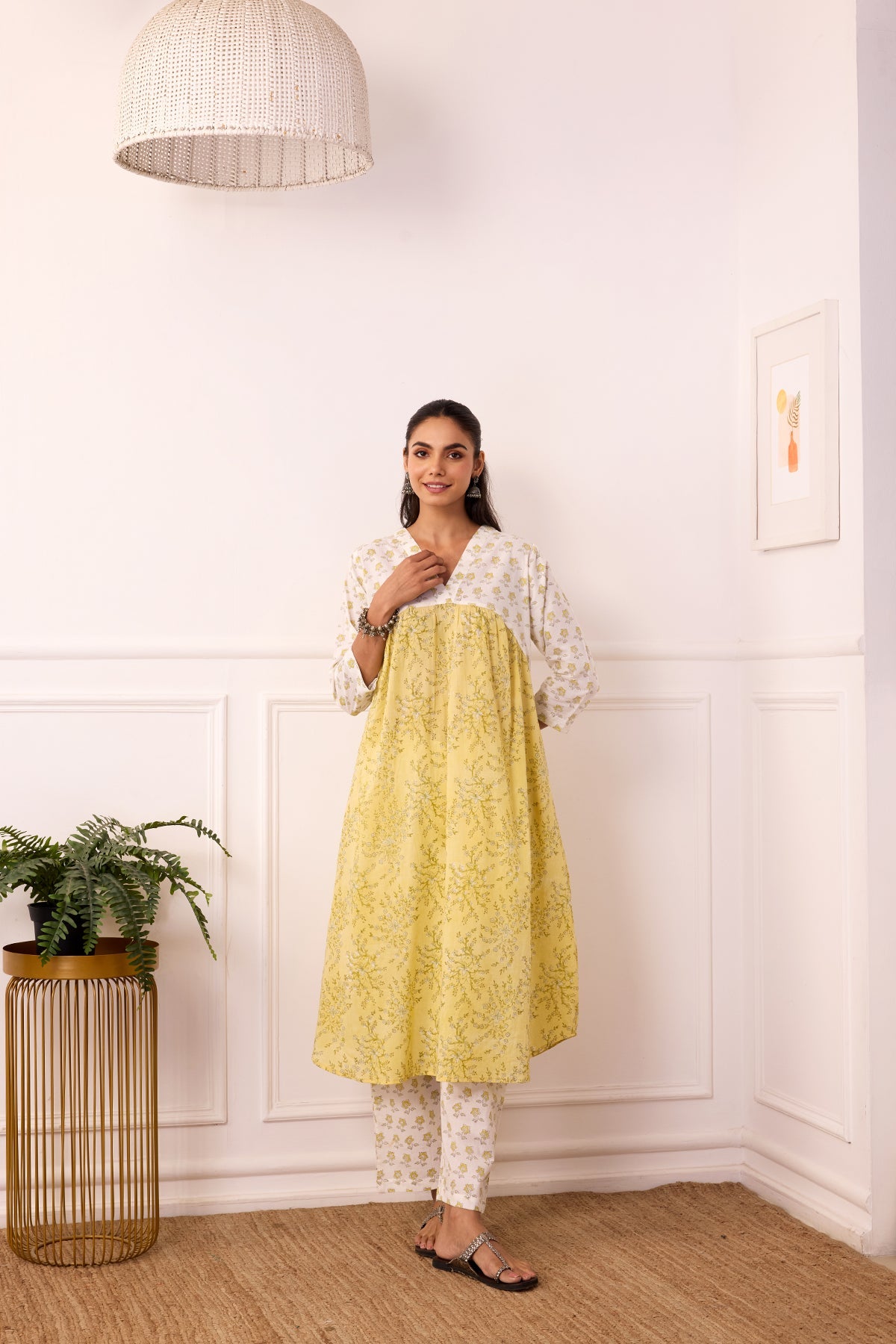 Ambarsariya Yellow Kurta & Pant Set of 2-FL