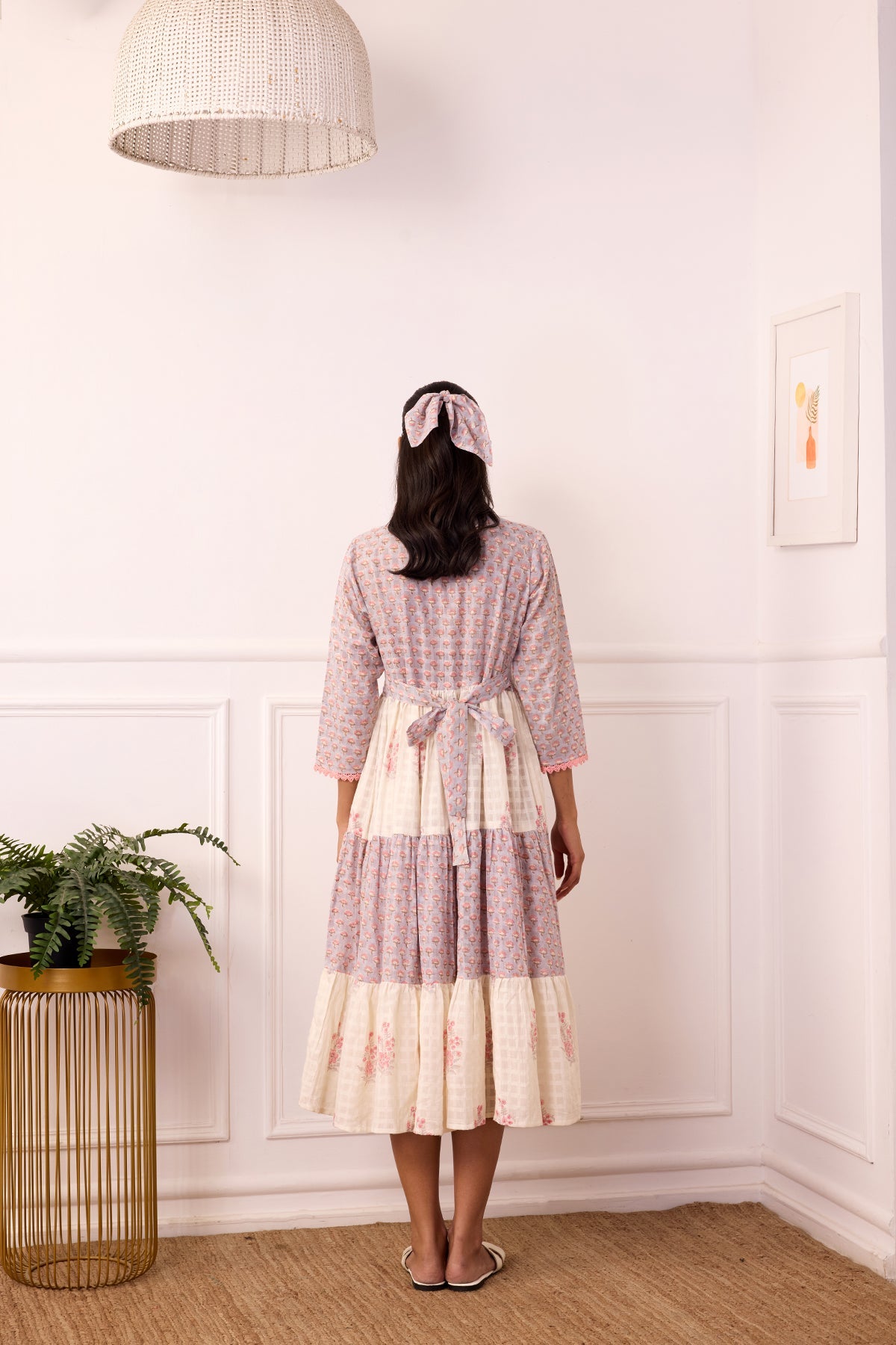 Ambarsariya Peach Tier Dress-FL