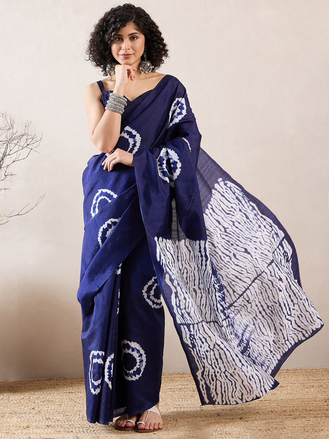 Bhagalpuri Silk Purple Printed Designer Saree With Blouse