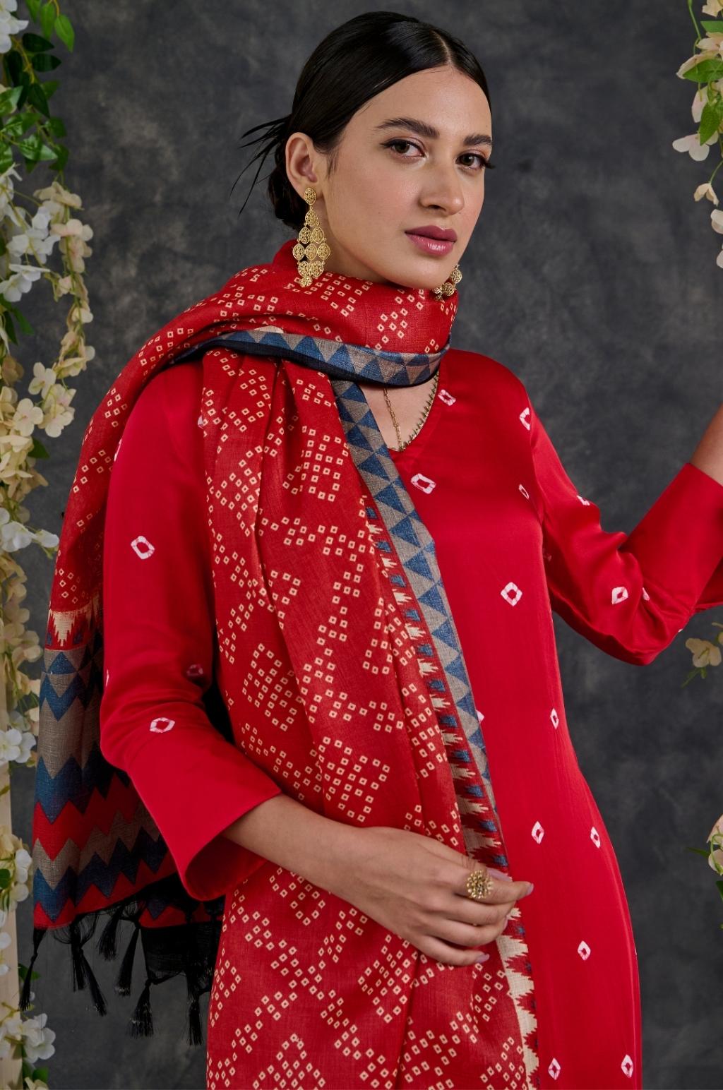 Bandhani High Slit Modal Satin Kurta