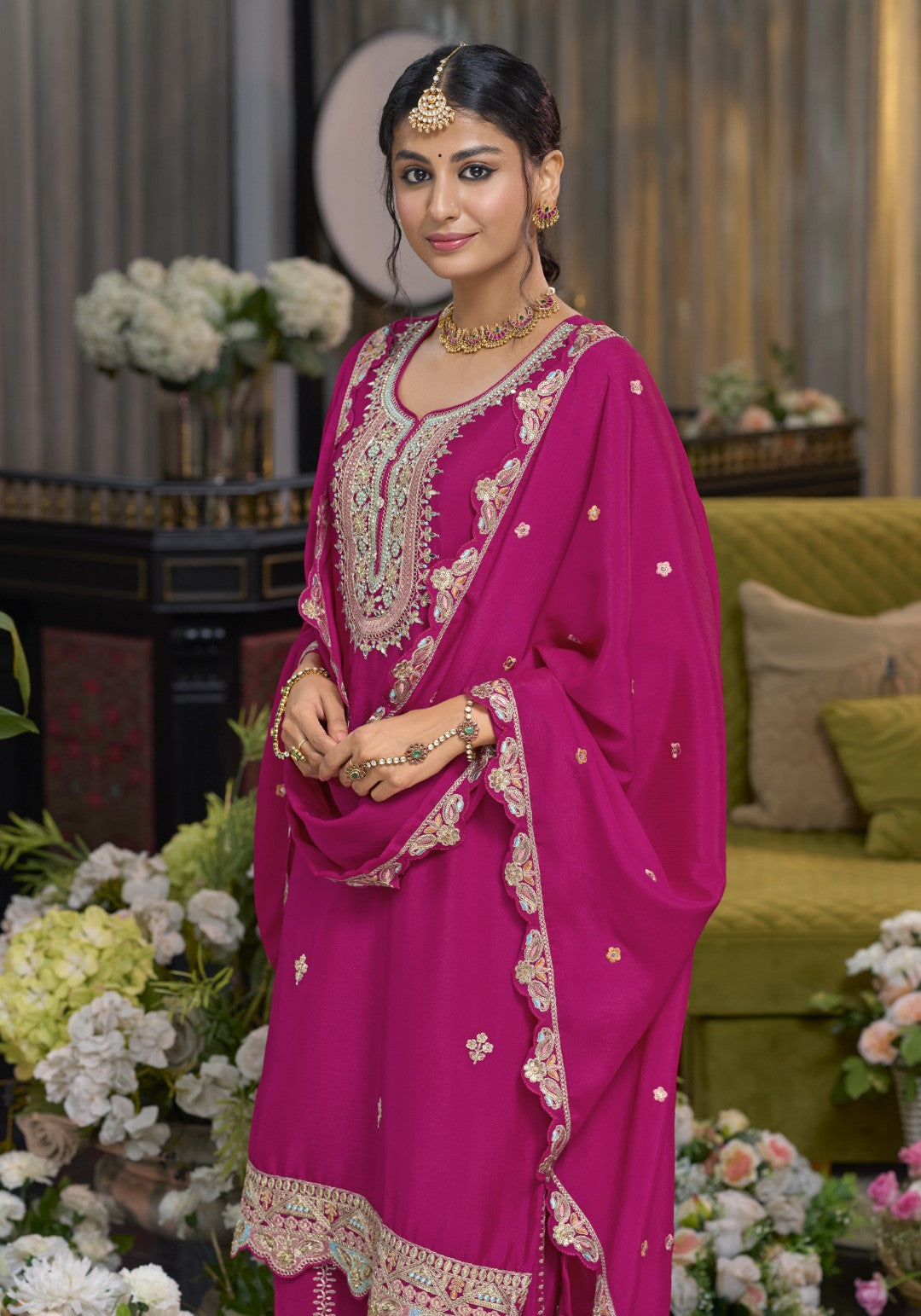 Shorba Rose Full Work Gharara Set