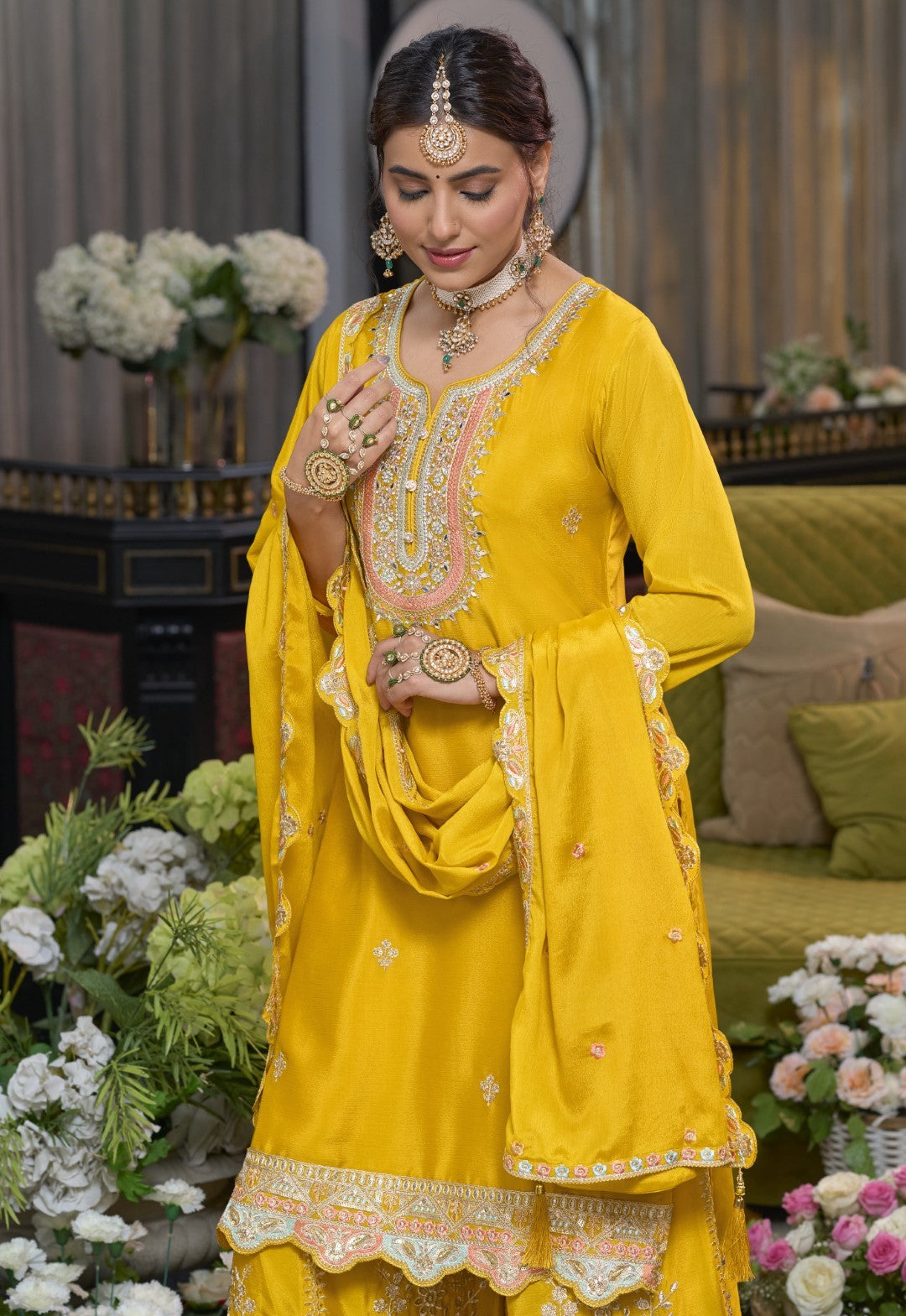 Shorba Amber Full Work Gharara Set