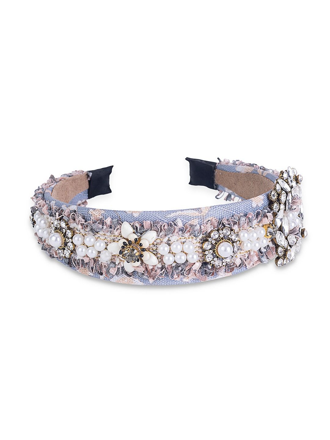 Rose Pearl Headband Blue