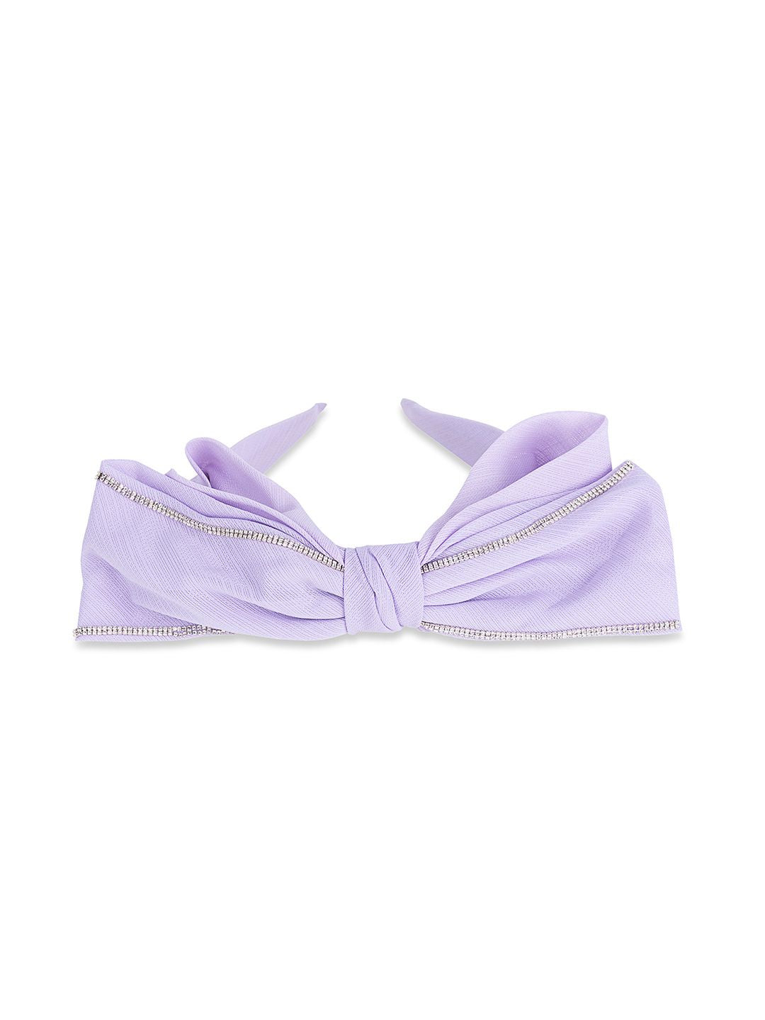 Rhinestone Bow Headband Mauve