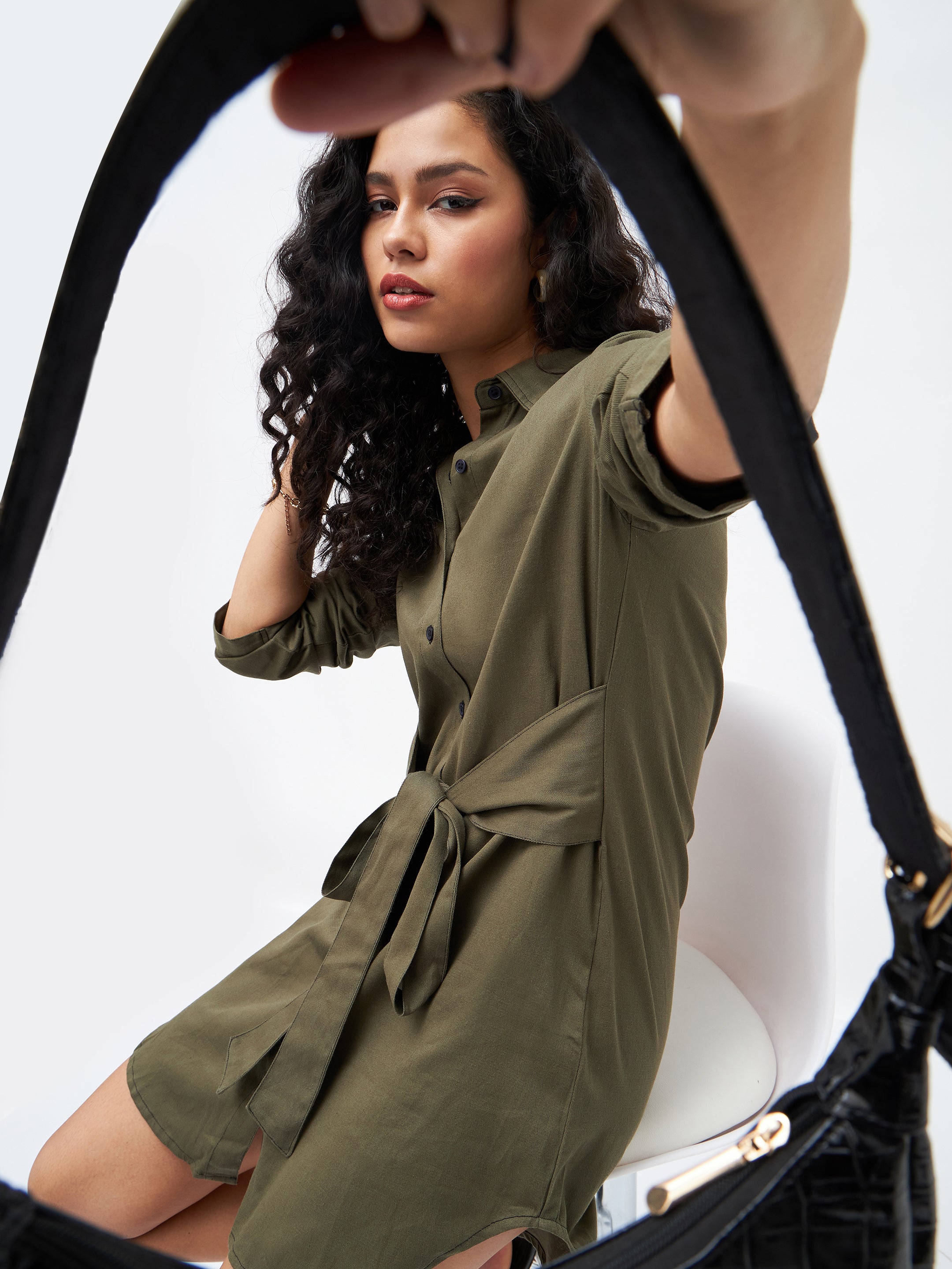 Olive Shirt Dress