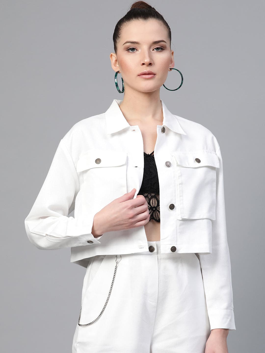 White Boxy Denim Jacket