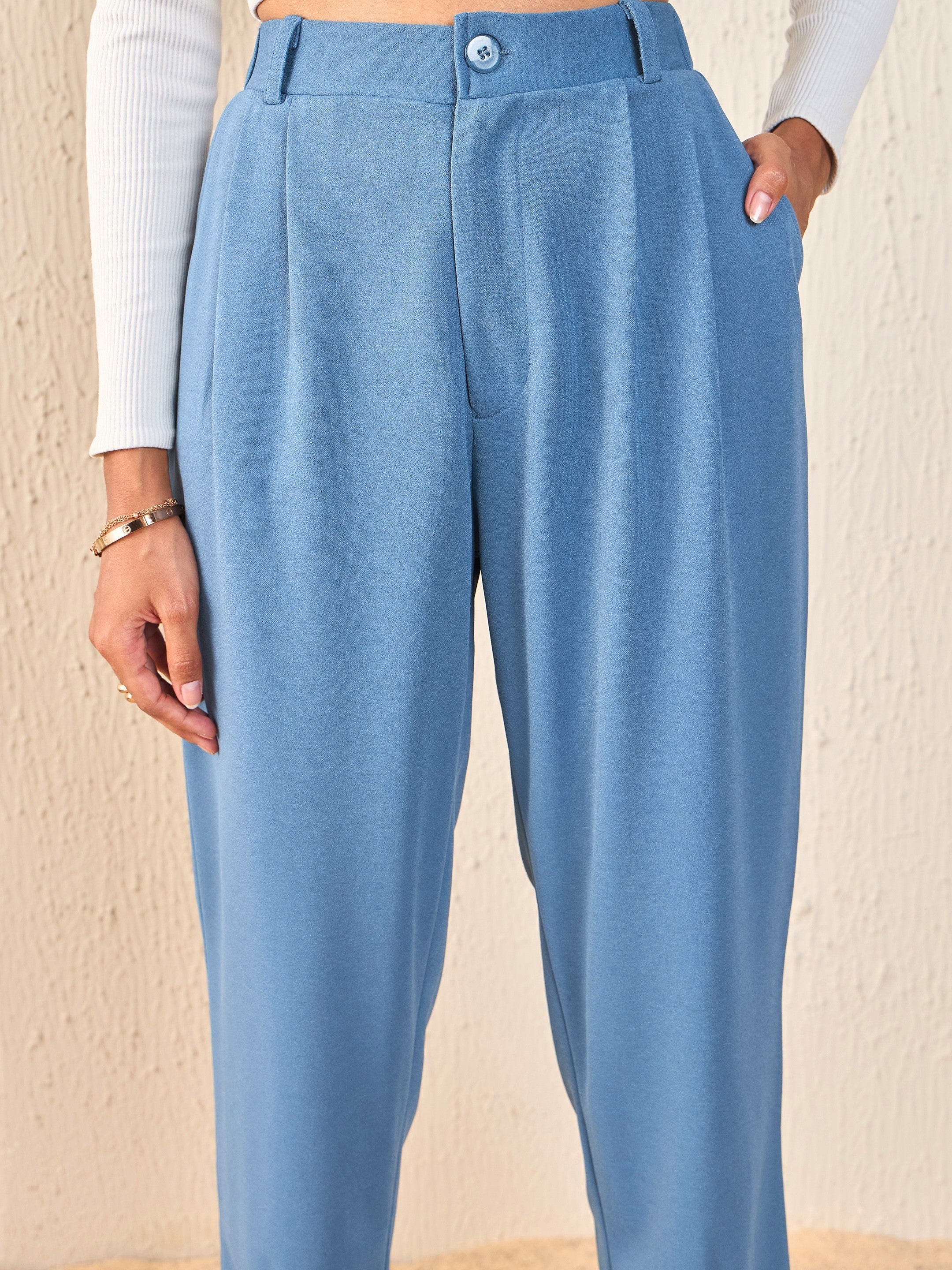 Women Airforce Blue Tapered Pants