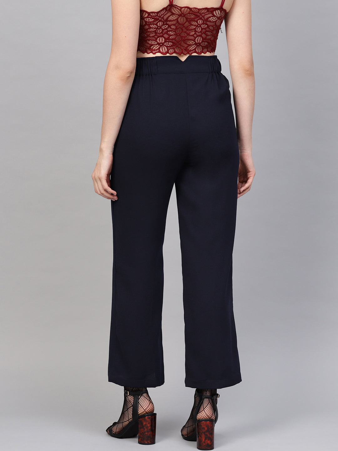 Navy Side Zipper Pant