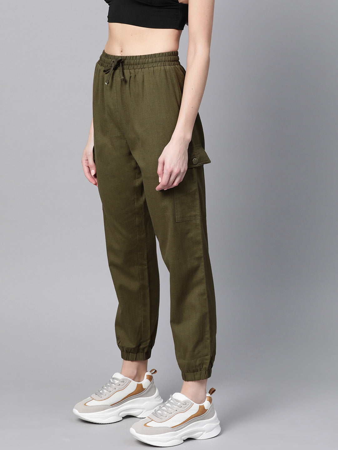 Olive Side Pocket Joggers