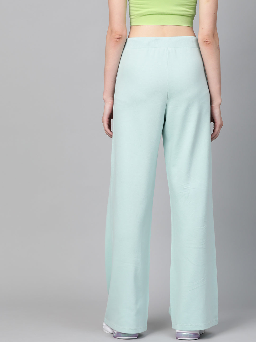 Sea Green Terry Wide Leg Drawstring Pants