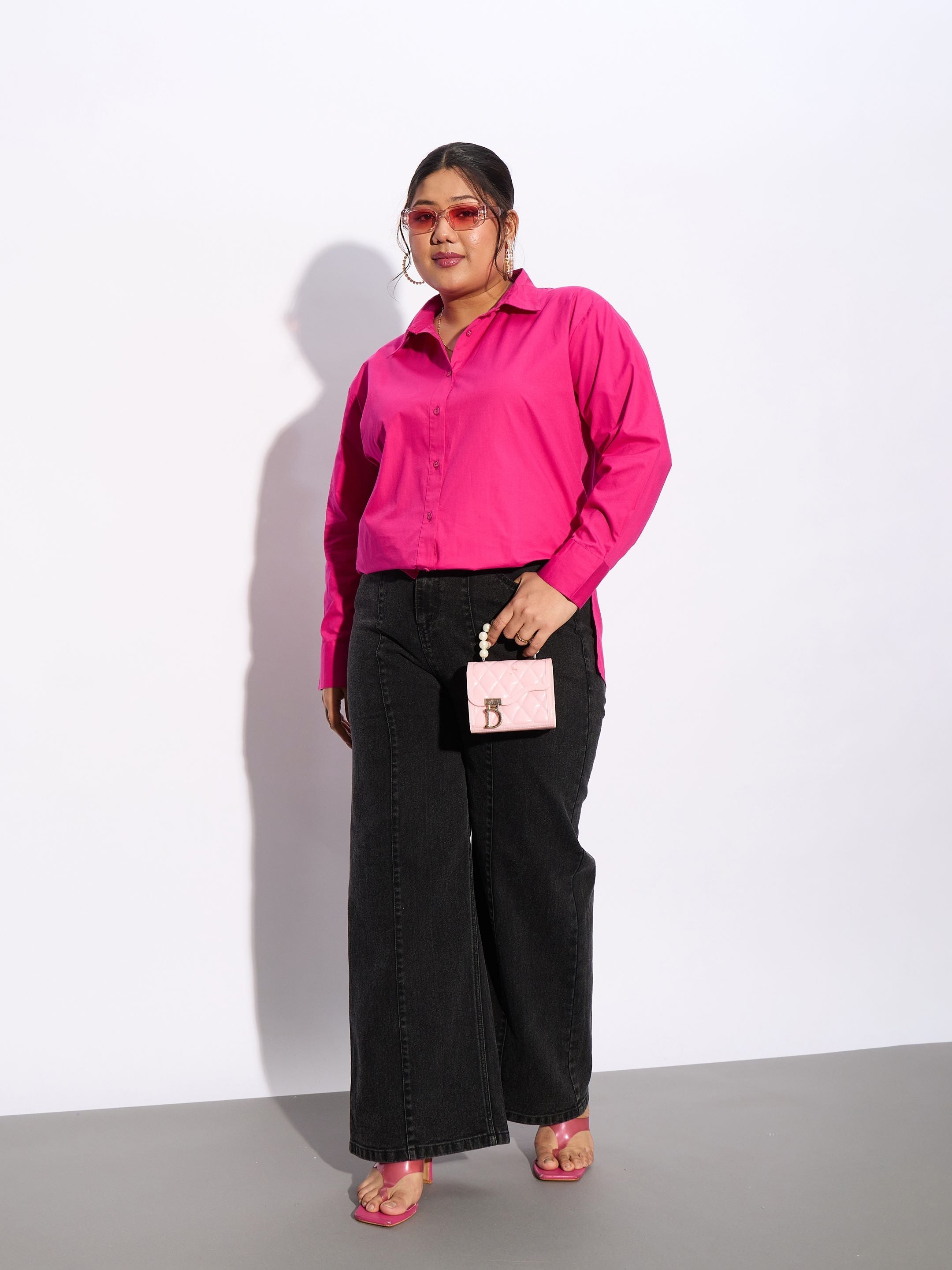 Women Fuchsia Poplin Shirt