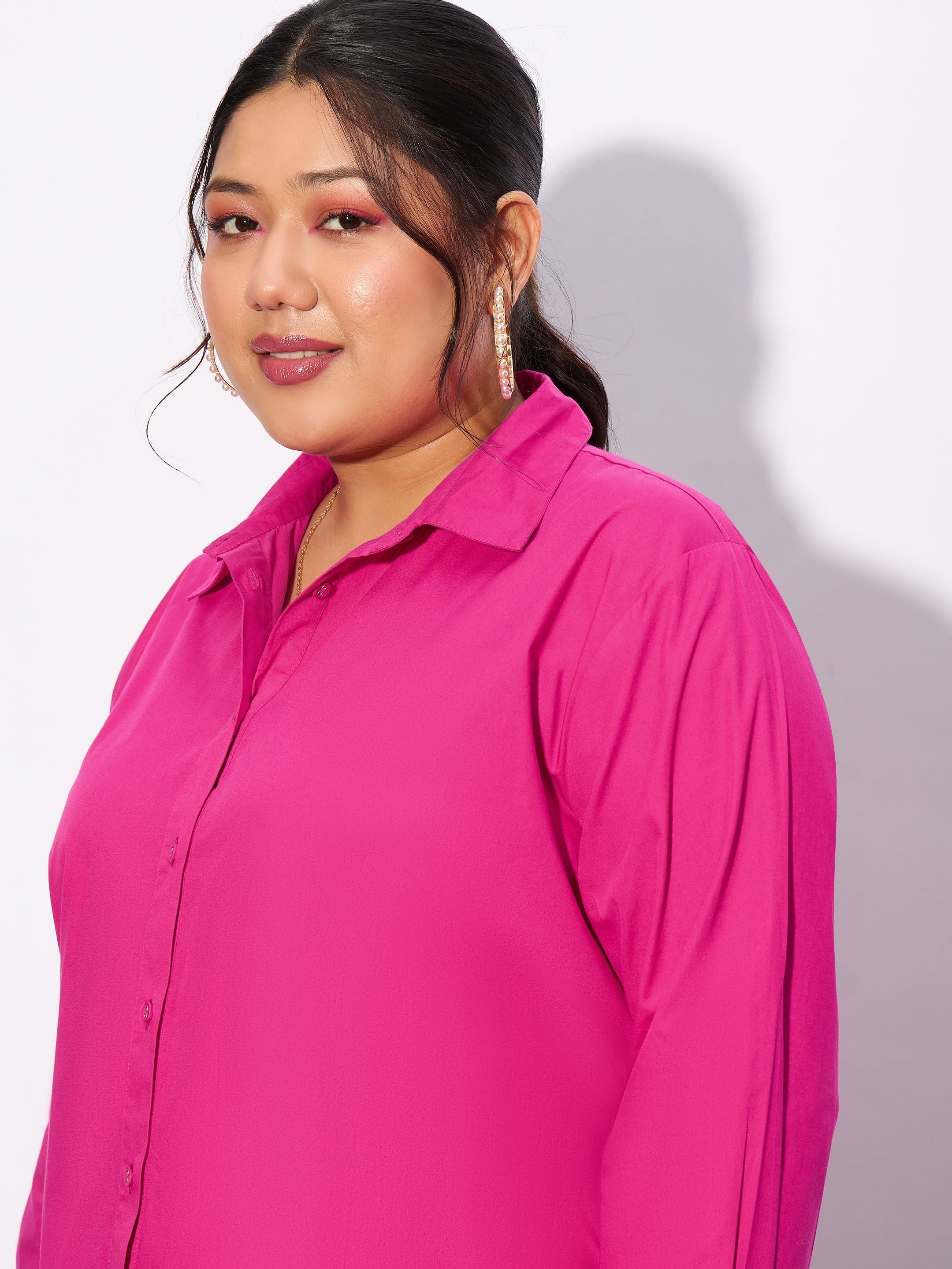 Women Fuchsia Poplin Shirt