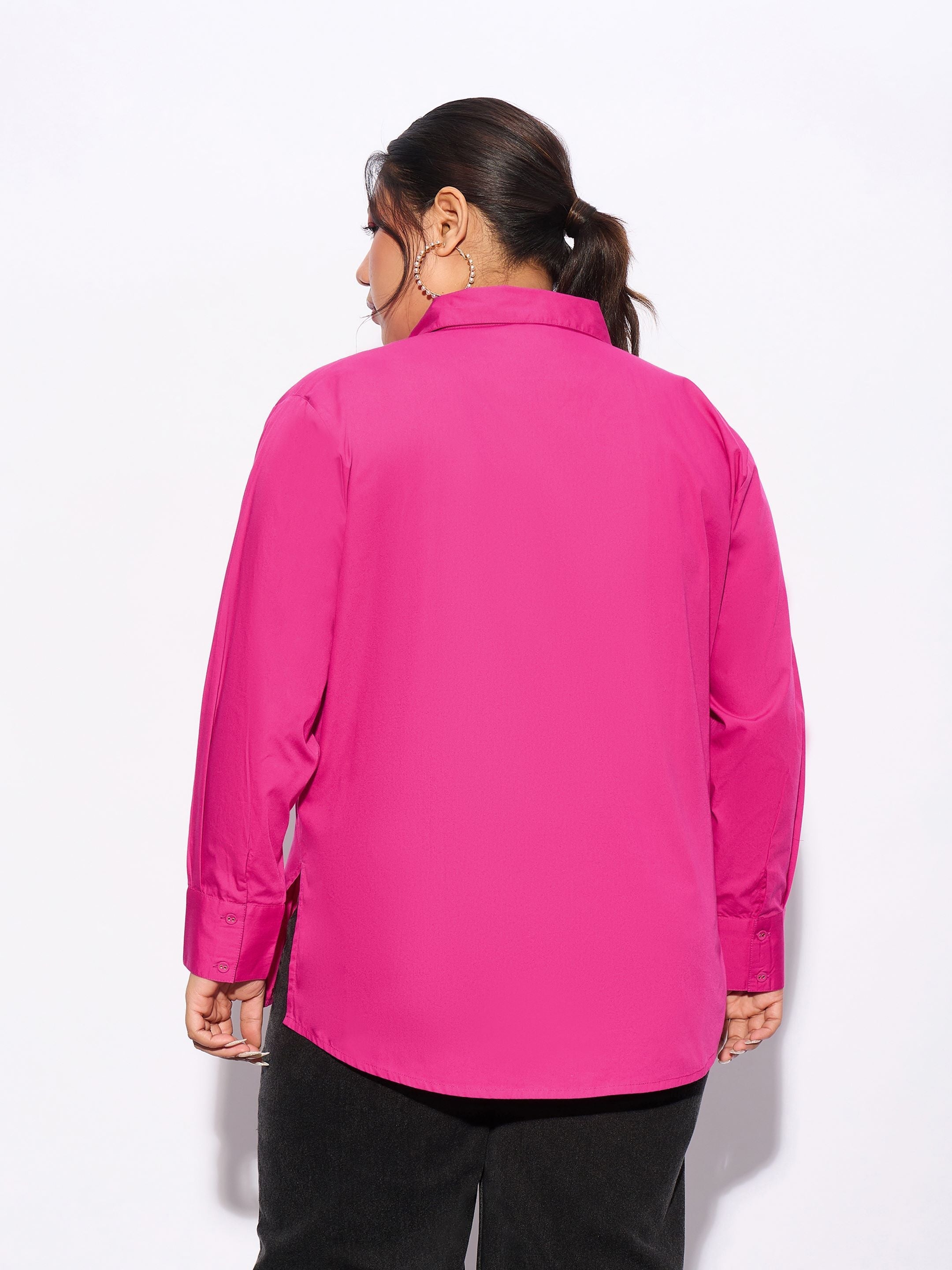 Women Fuchsia Poplin Shirt