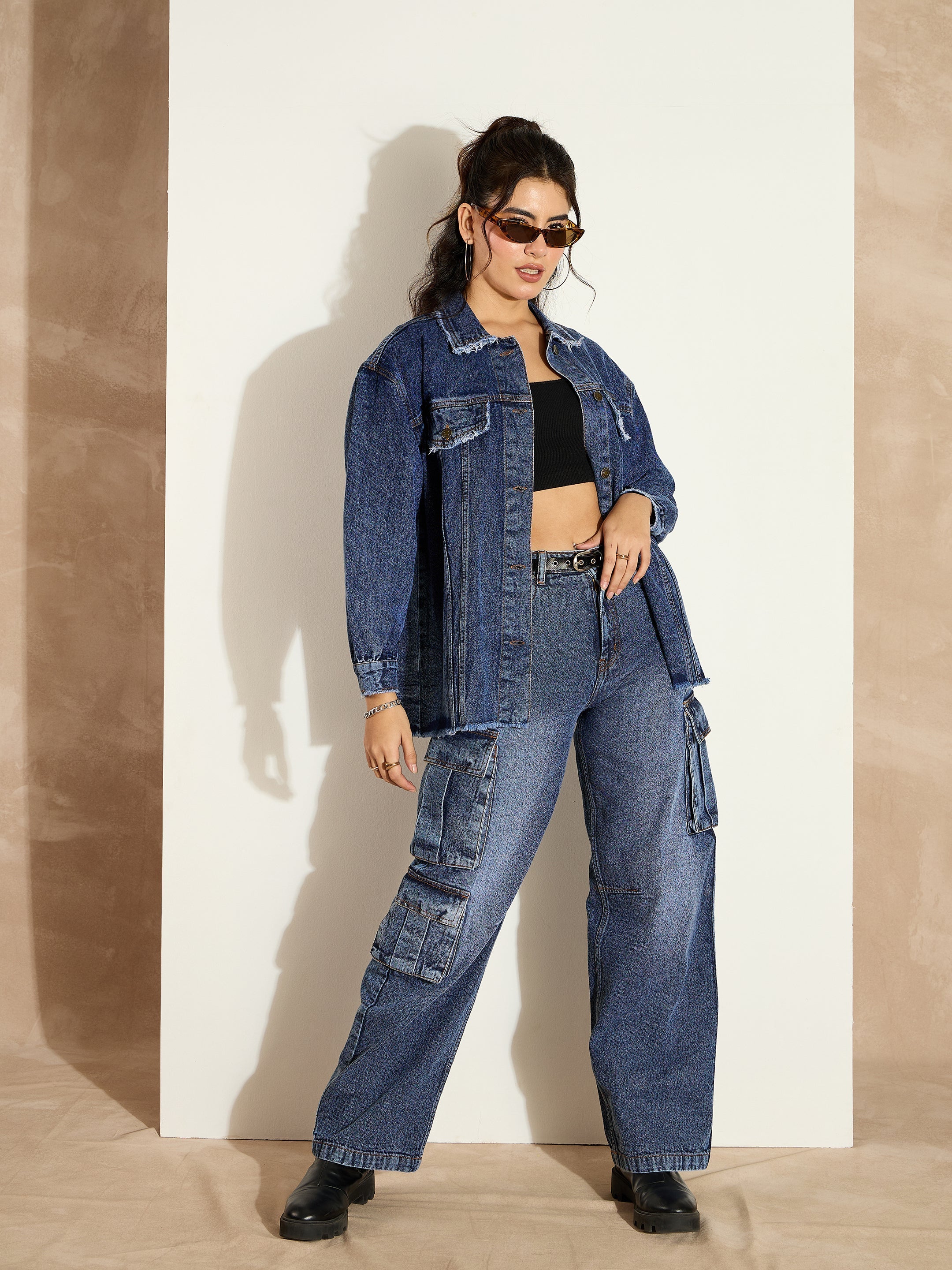 Women Blue Blast Denim Shacket