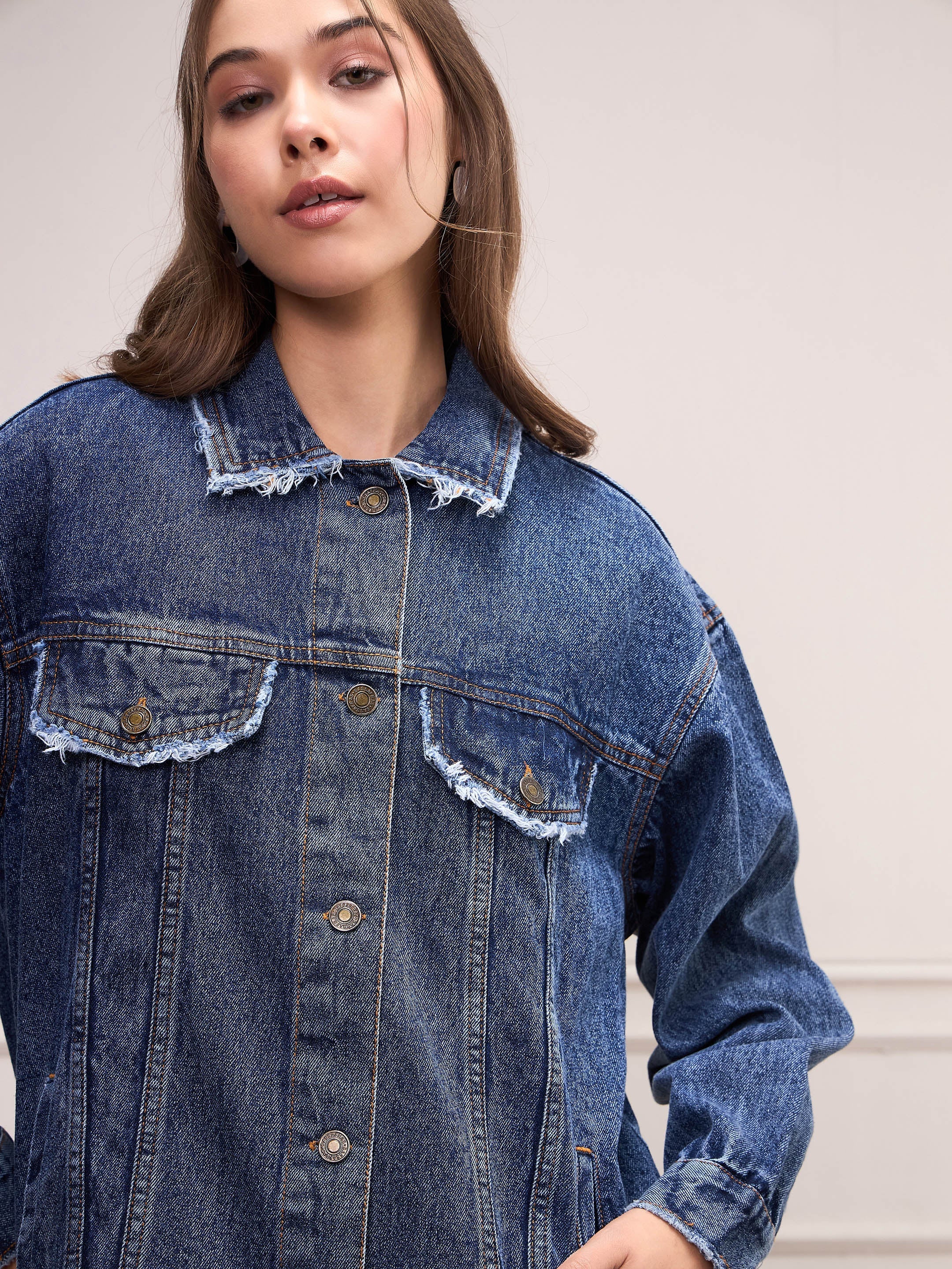 Women Blue Blast Denim Shacket