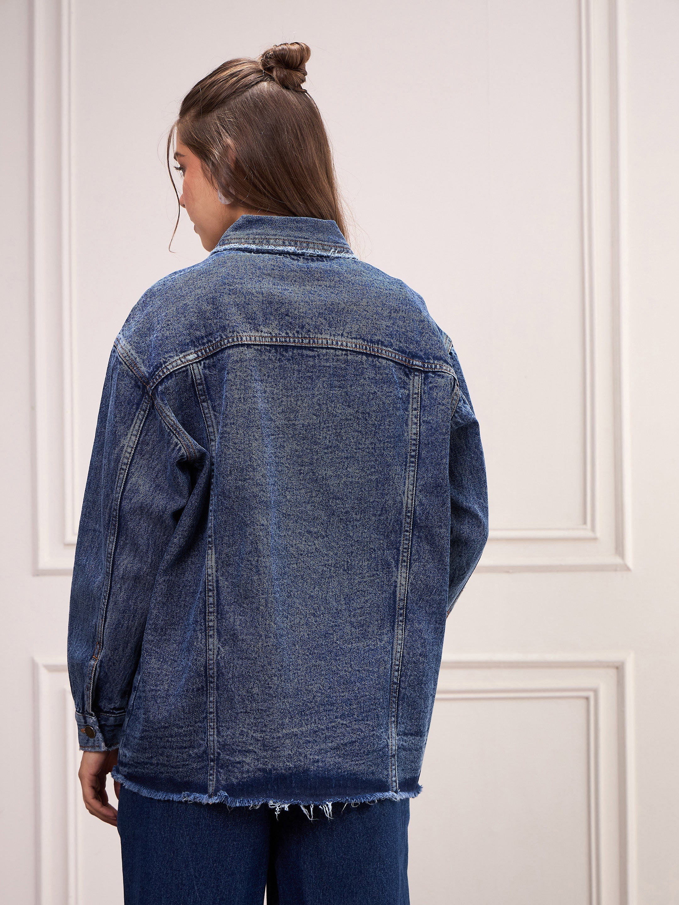 Women Blue Blast Denim Shacket