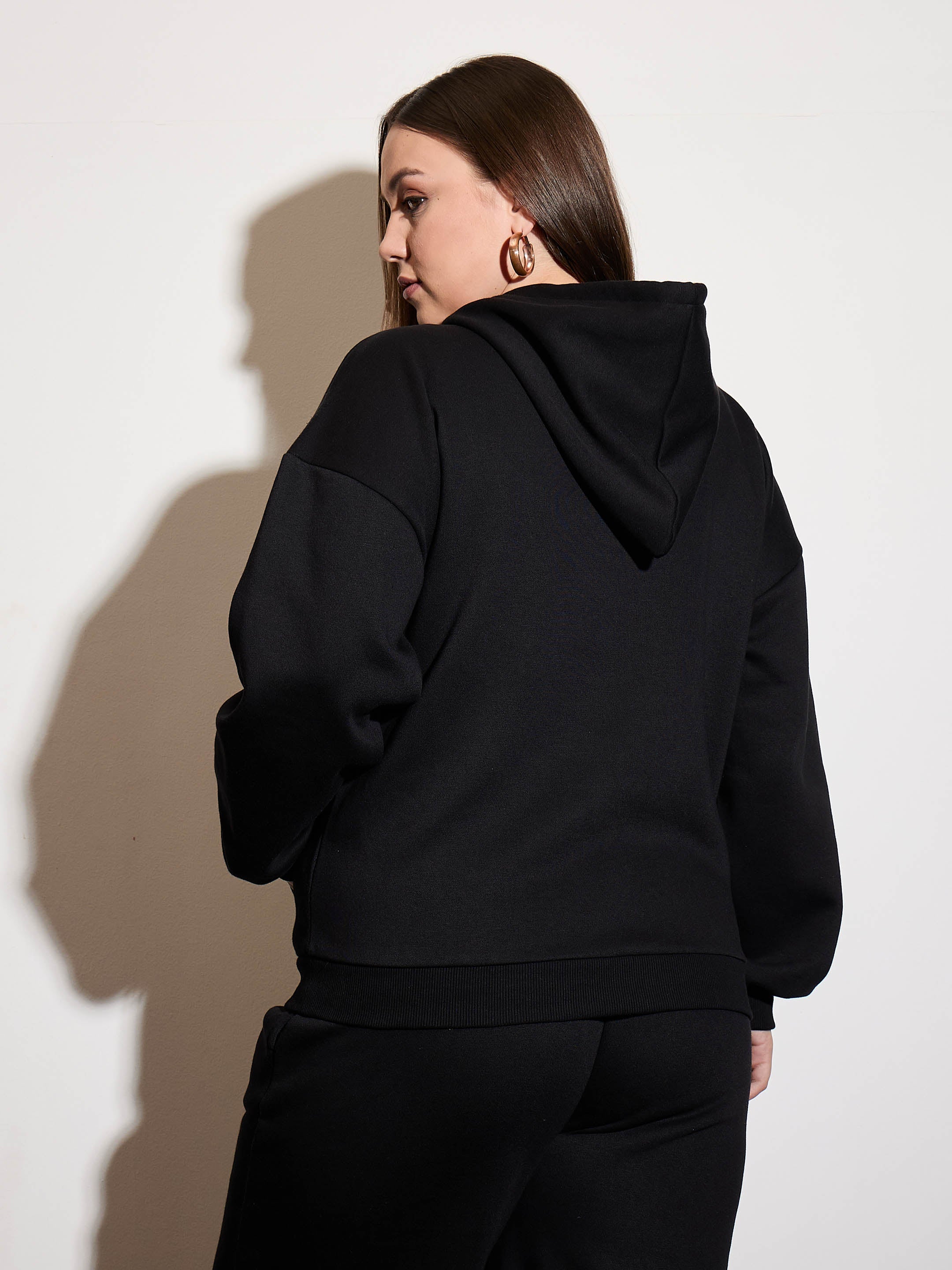 Women Black Fleece Hoodie