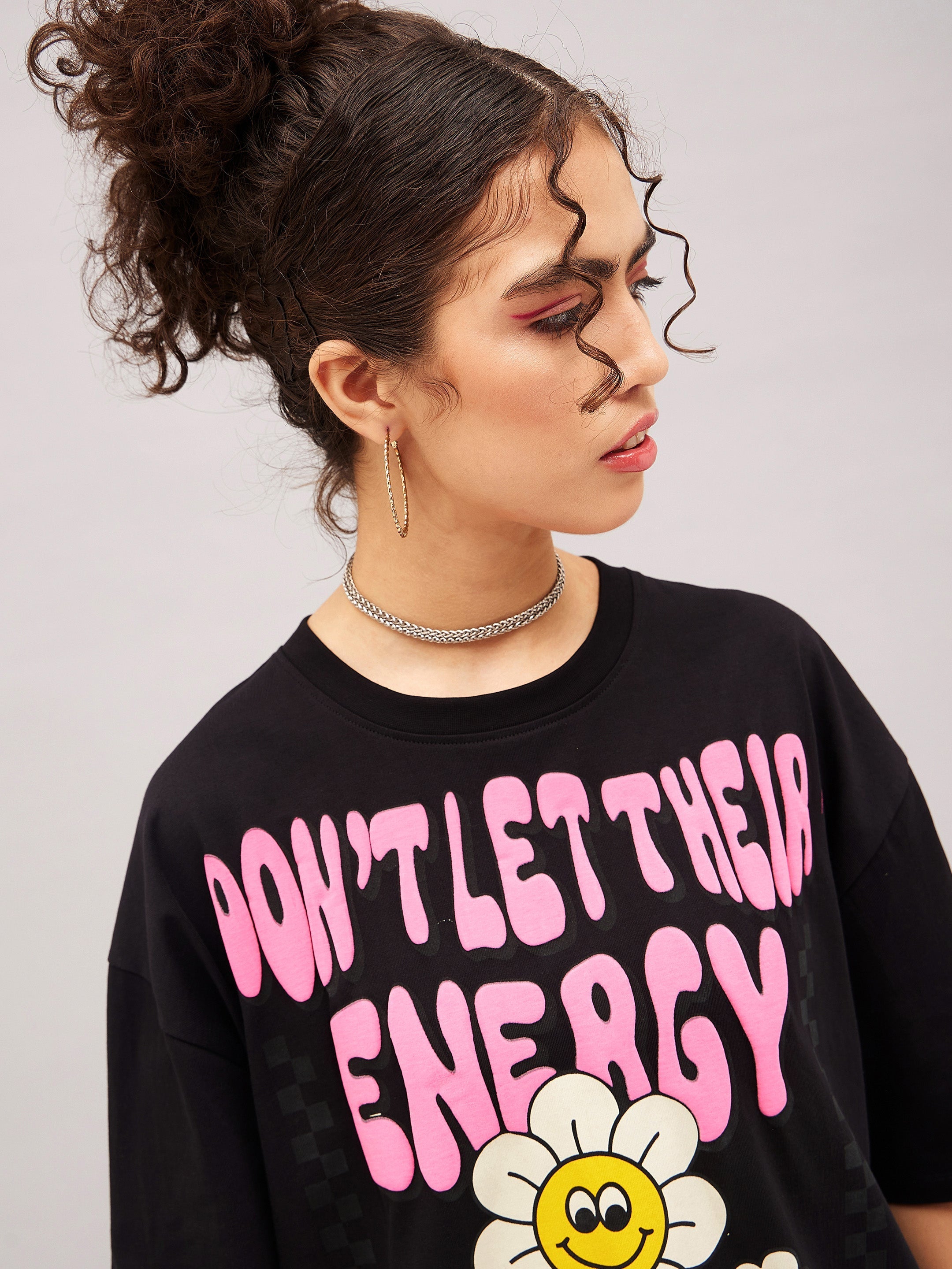 Women Black Don't Let Their Energy Oversized T-shirt