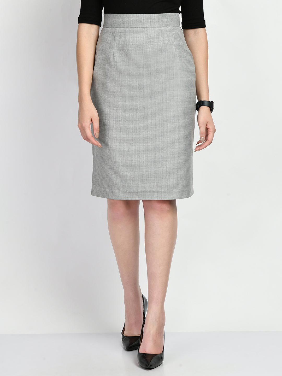 Exude Empathy Checked Pencil Skirt