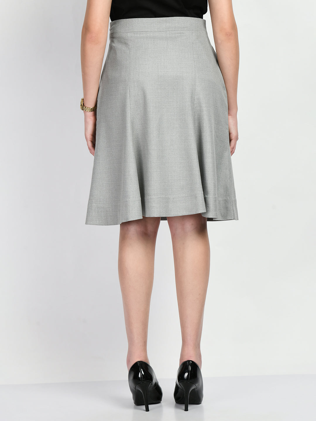 Exude Decisiveness Checked A-line Skirt