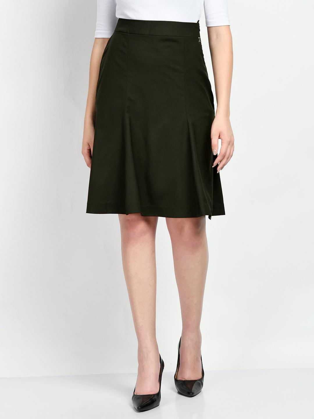 Exude Loyalty Solid A-line Skirt