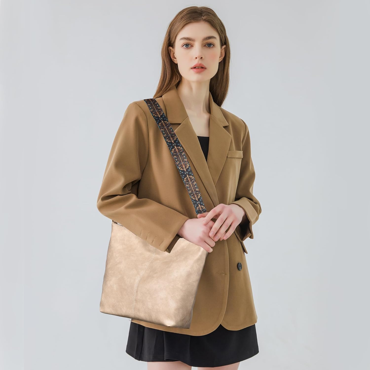 Beige Light Weight Pu Leather Sling Bag For Women