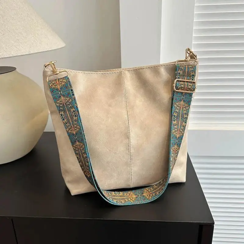 Beige Light Weight Pu Leather Sling Bag For Women