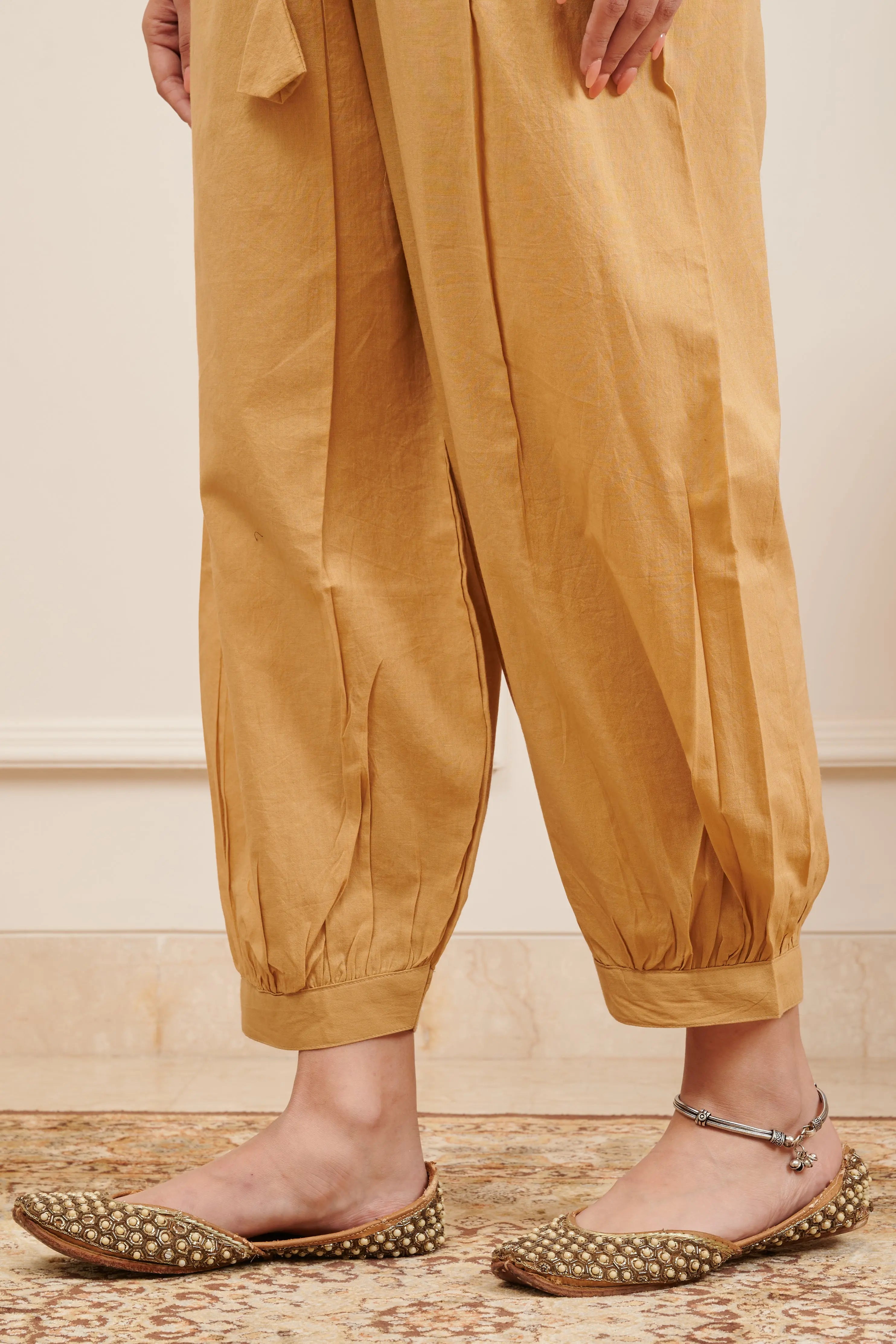 Beige Soft Cotton Izhaar Pants