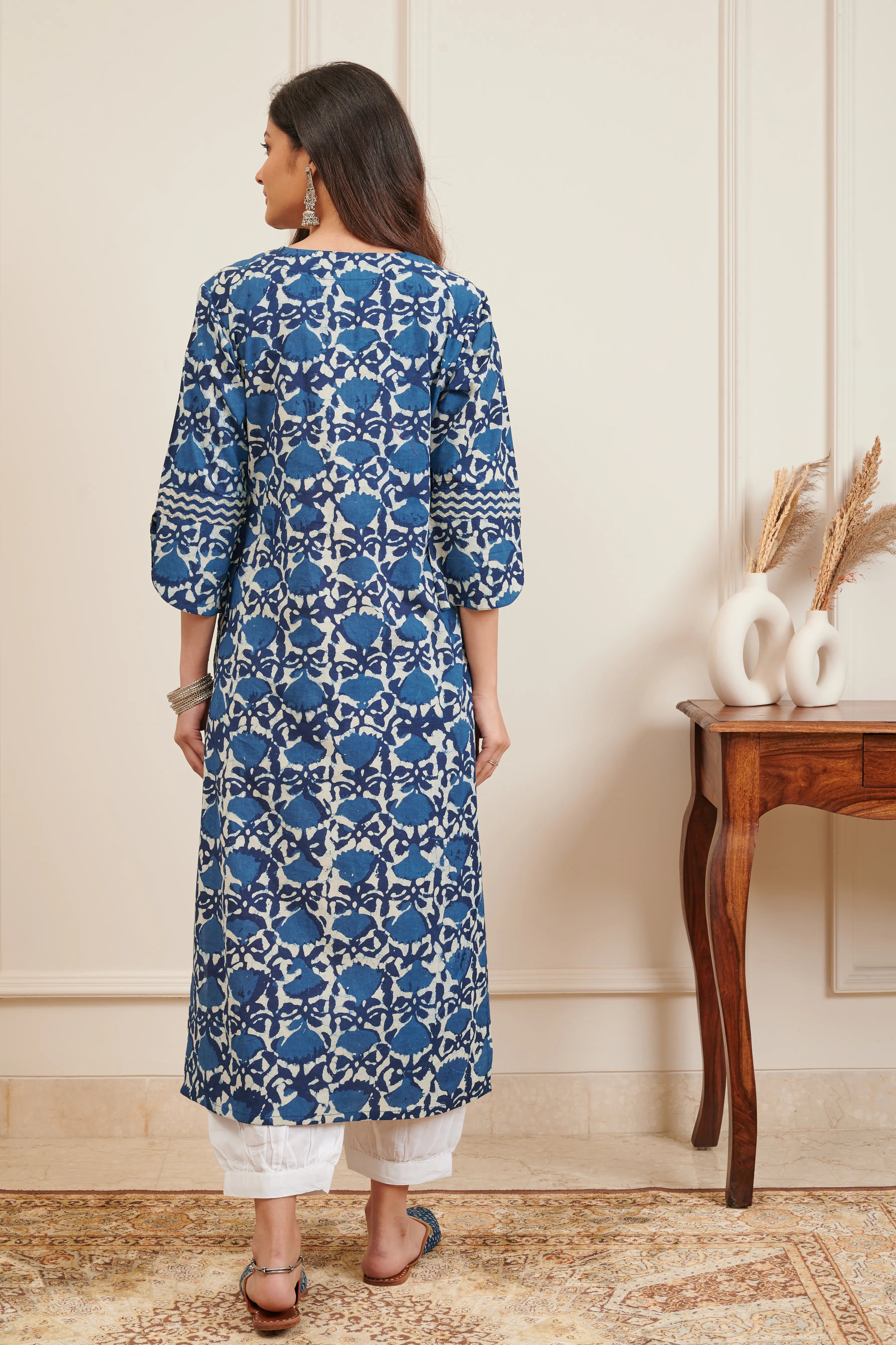 Indigo Blue Hand Block Printed Kurta