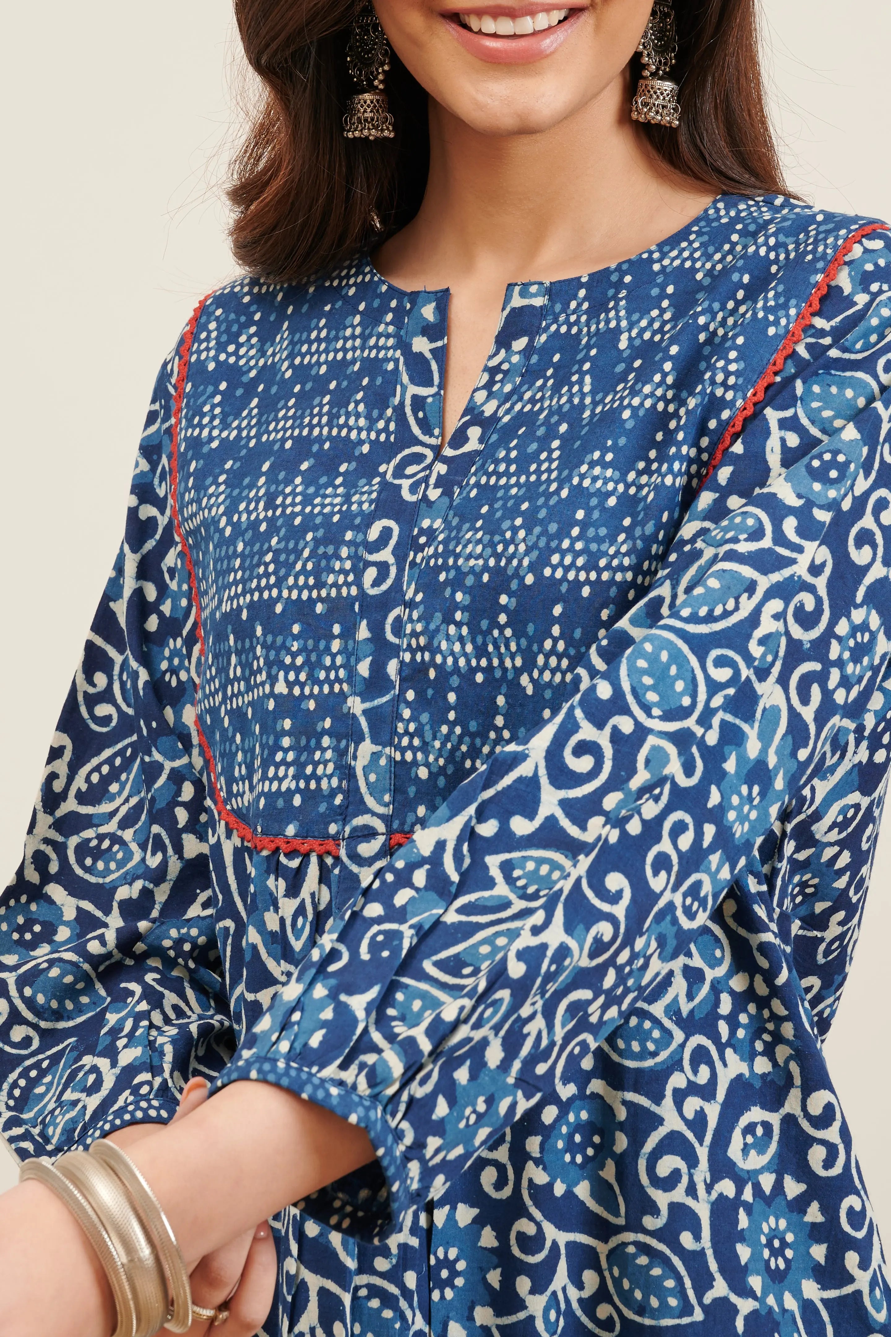 Indigo Blue Hand Block Printed Tunic