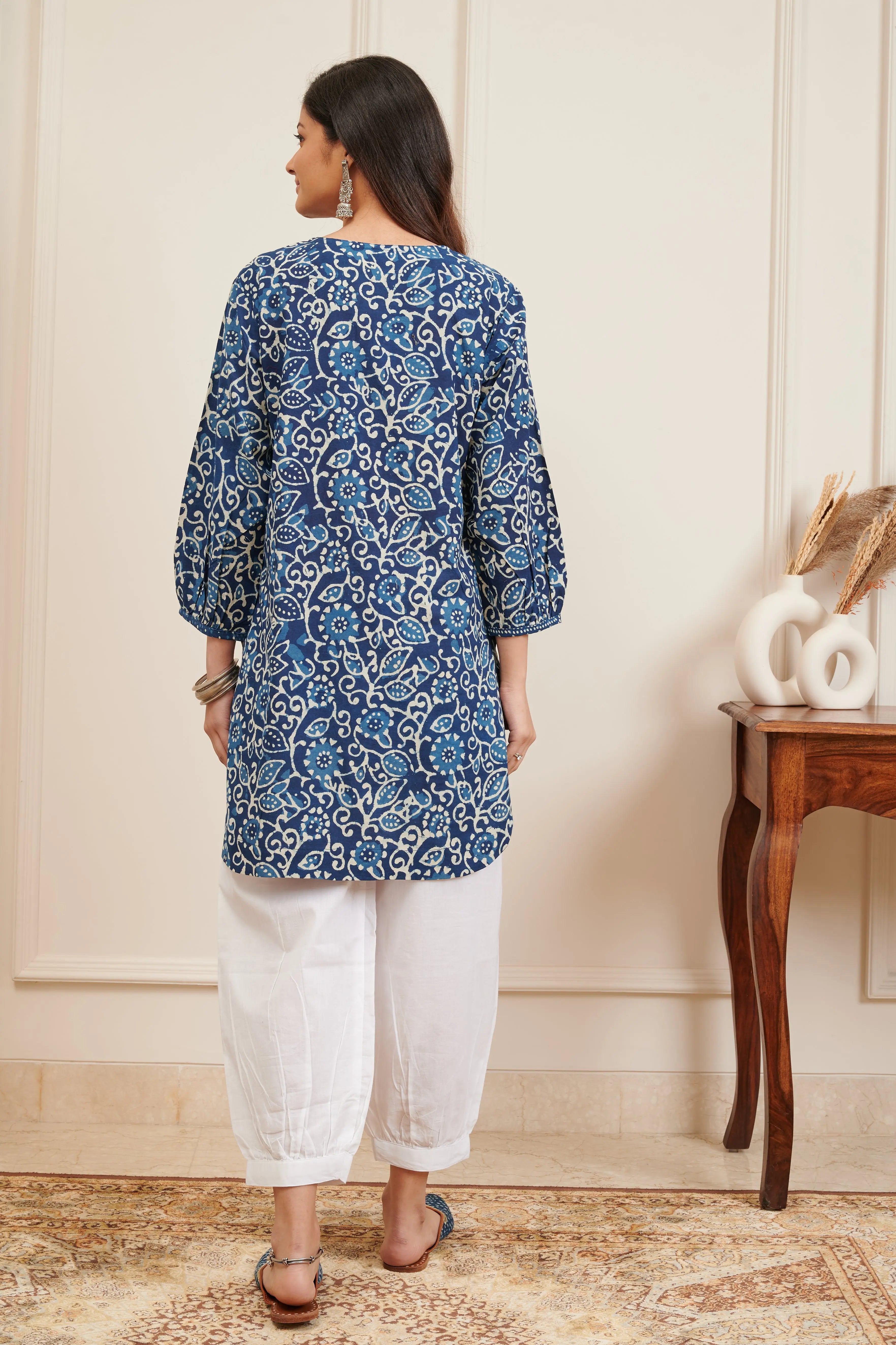 Indigo Blue Hand Block Printed Tunic