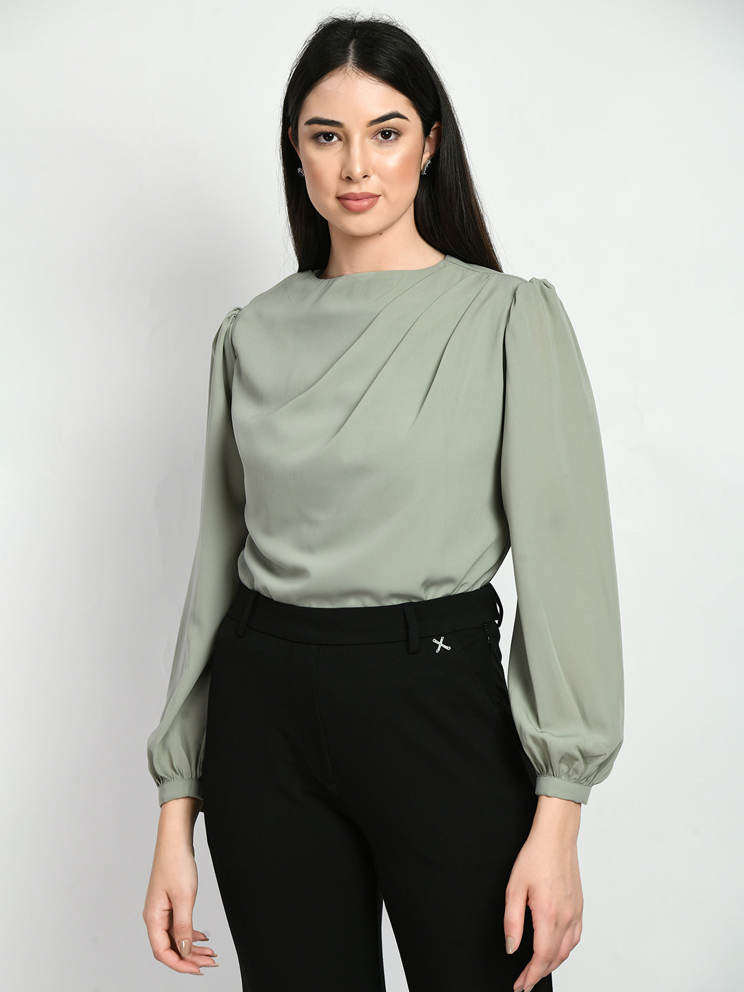 Exude Genius Pleat Detail Top